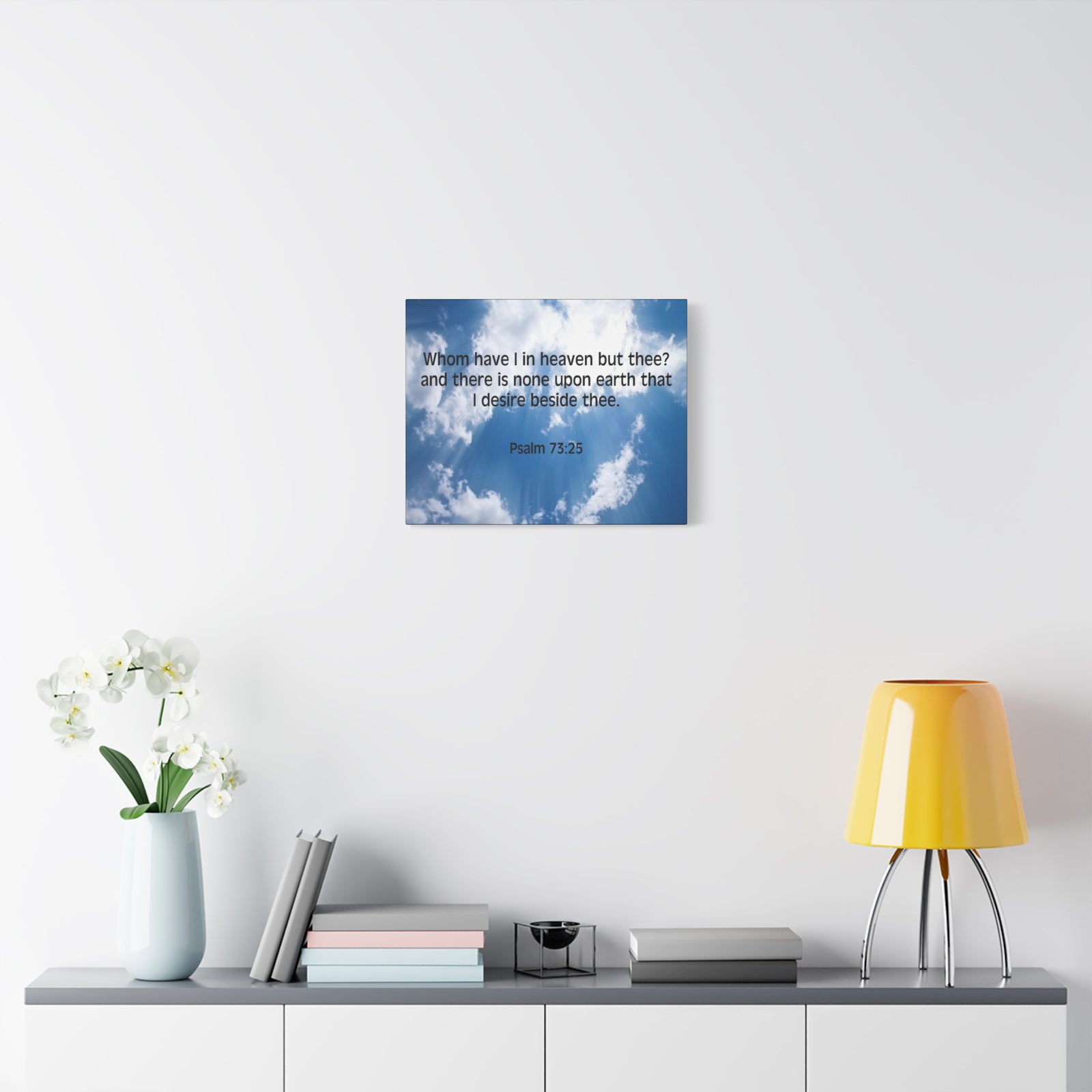 Scripture Canvas Whom Have I Psalm 73:25 Christian Wall Art Bible Verse Print Ready to Hang-Express Your Love Gifts