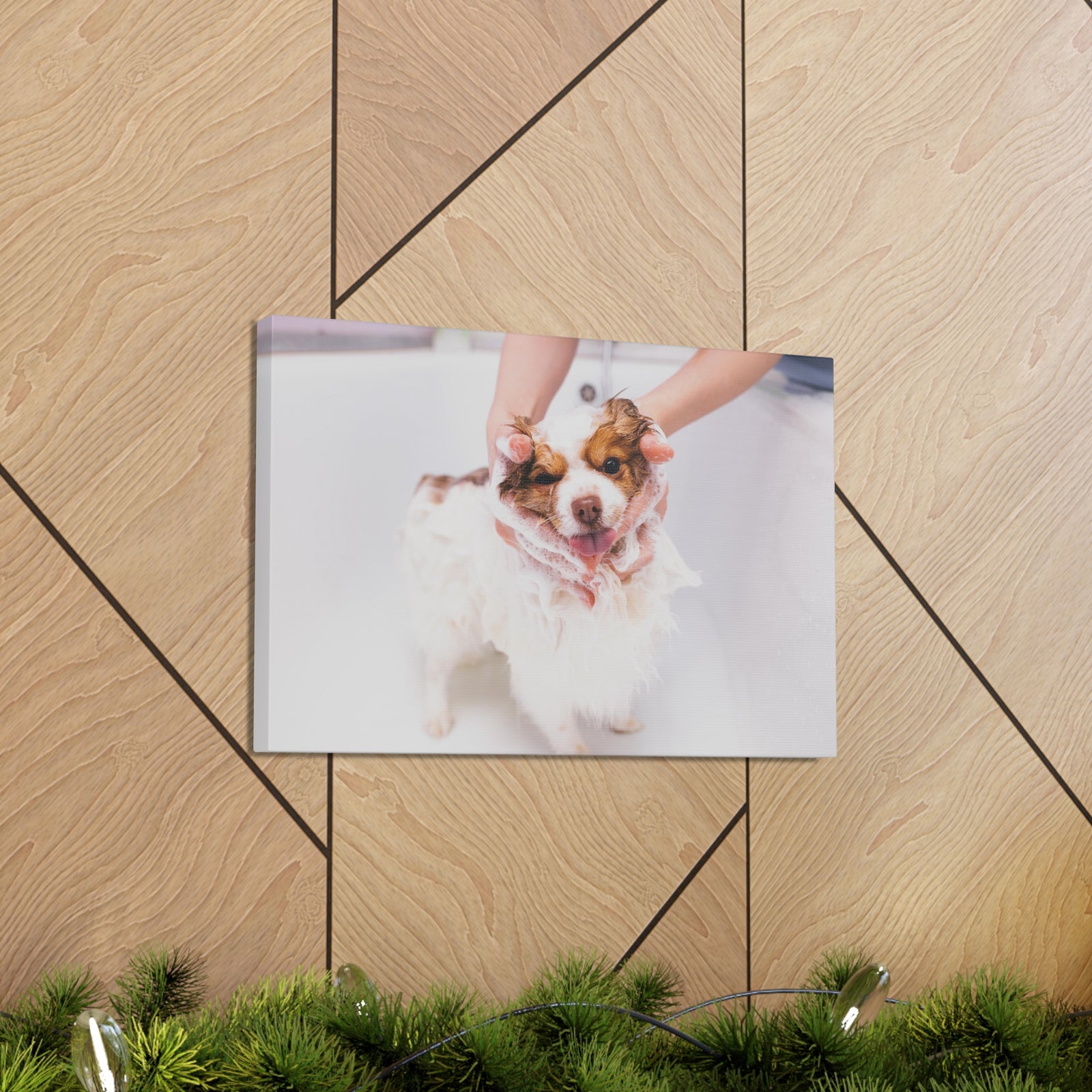 Funny Australian Shephard Bathee Canvas Wall Art for Home Decor Ready-to-Hang-Express Your Love Gifts