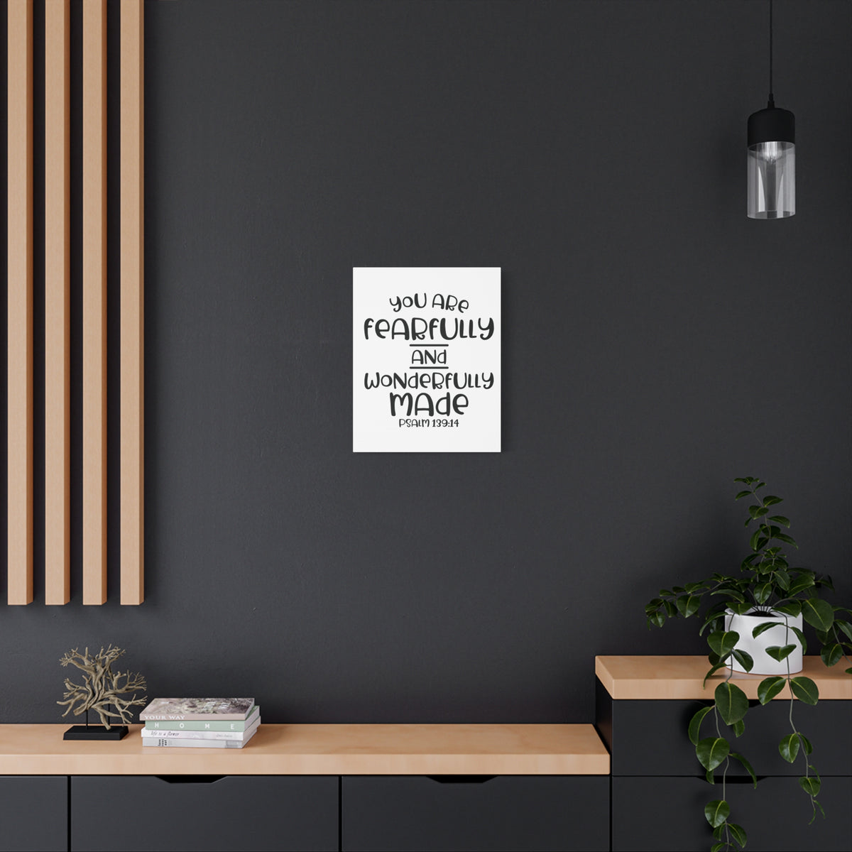 Scripture Canvas You Are Fearfully Psalm 139:14 Christian Wall Art Bible Verse Print Ready to Hang-Express Your Love Gifts