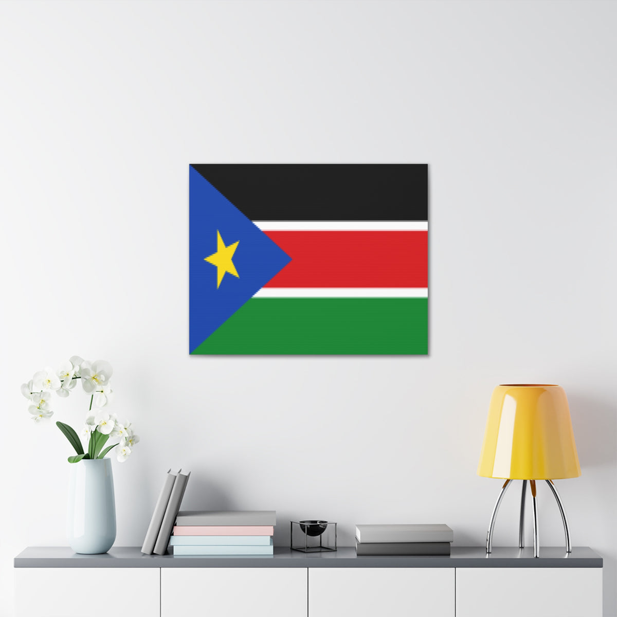 South Sudan Country Flag Canvas Vibrant Wall Art Unframed Home Decor-Express Your Love Gifts