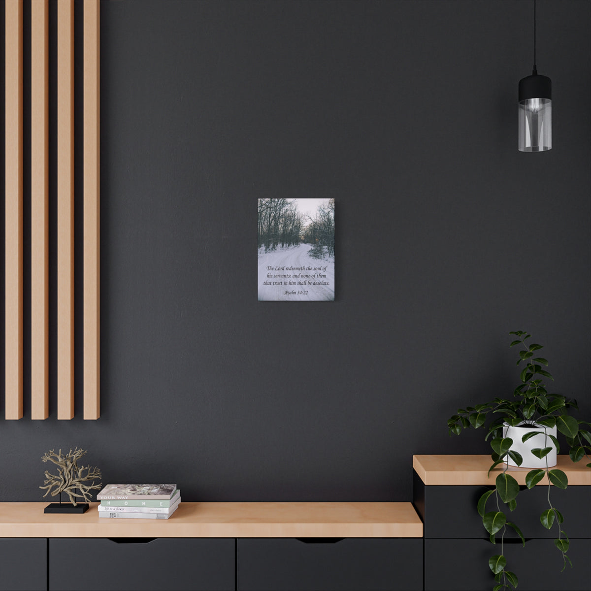 Bible Verse Canvas The Lord Redeemeth The Soul Psalm 34:22 Christian Home Décor Wall Art Scripture Ready to Hang Faith Print-Express Your Love Gifts