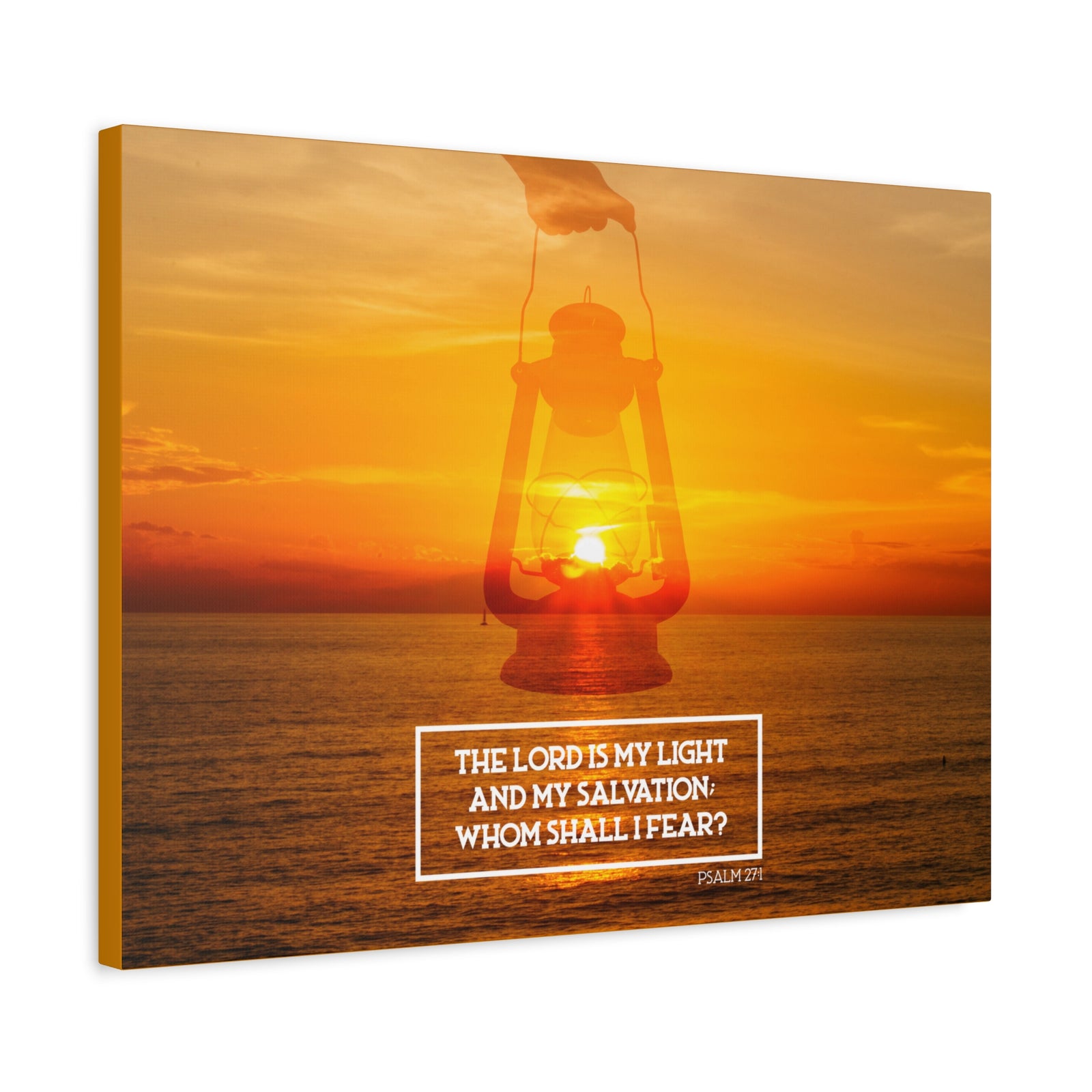 Scripture Walls Lord Is My Light Psalm 27:1 Bible Verse Canvas Christian Wall Art Ready to Hang-Express Your Love Gifts
