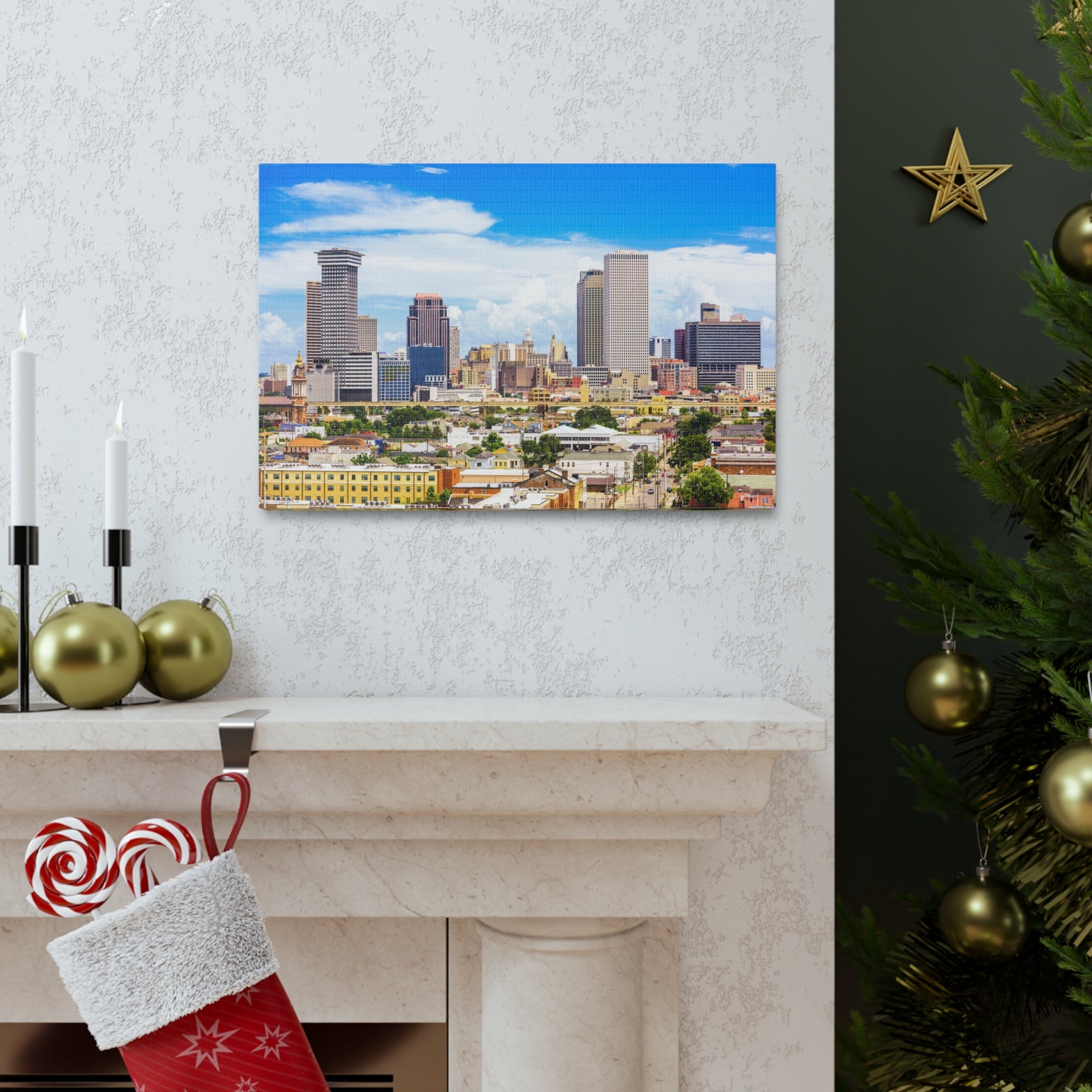 New Orleans Daytime Skyline Canvas Artwork High-Quality Breathtaking Stunning Cityscape for Home Decor Ready to Hang-Express Your Love Gifts