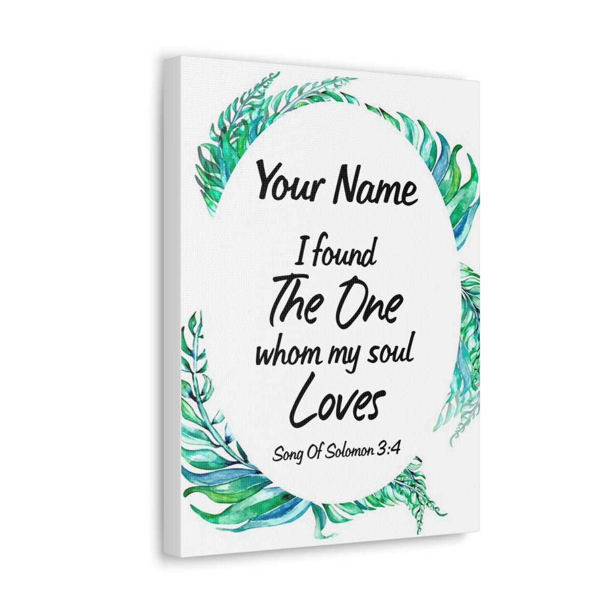 Personalized Soulmate Song Of Solomon 3:4 Bible Chapter Canvas Christian Wall Art Ready to Hang-Express Your Love Gifts