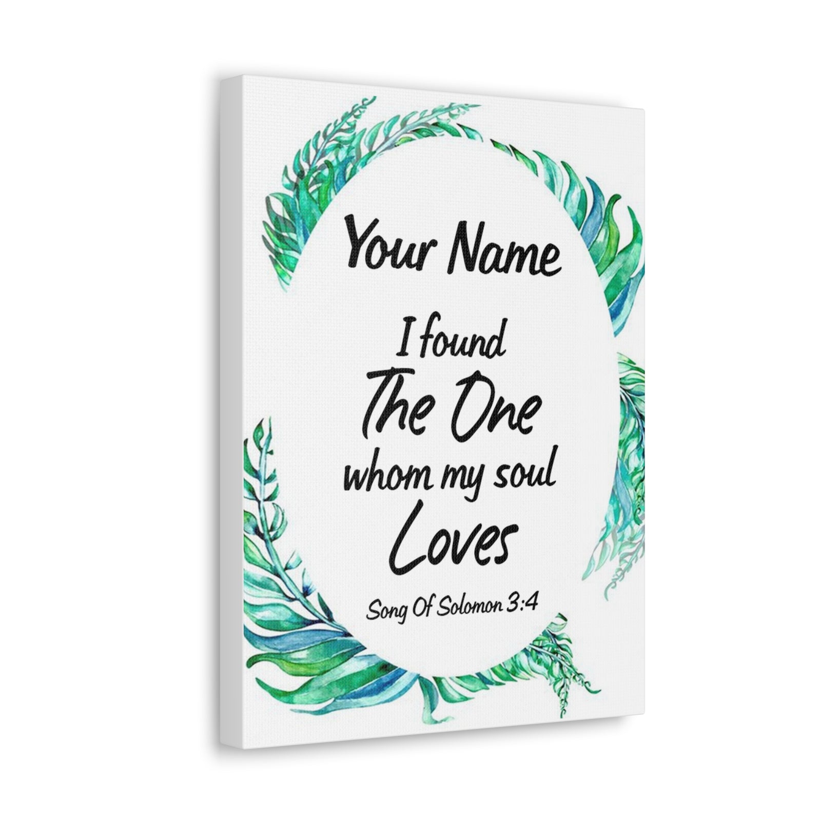 Personalized Soulmate Song Of Solomon 3:4 Bible Chapter Canvas Christian Wall Art Ready to Hang-Express Your Love Gifts