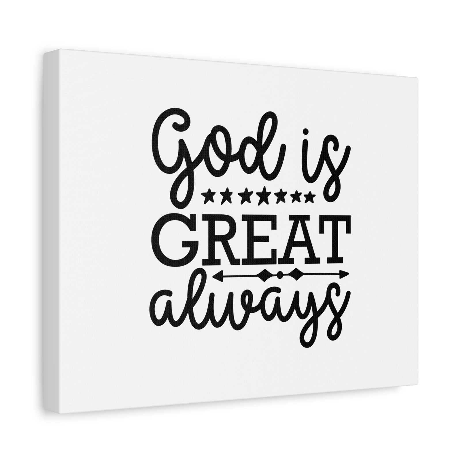 Scripture Canvas God Is Great Always Psalm 23:4 Christian Wall Art Bible Verse Print Ready to Hang-Express Your Love Gifts
