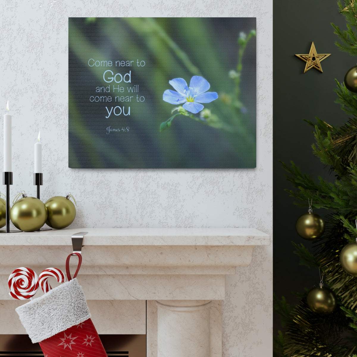 Scripture Walls Near To God James 4:8 Bible Verse Canvas Christian Wall Art Ready to Hang-Express Your Love Gifts