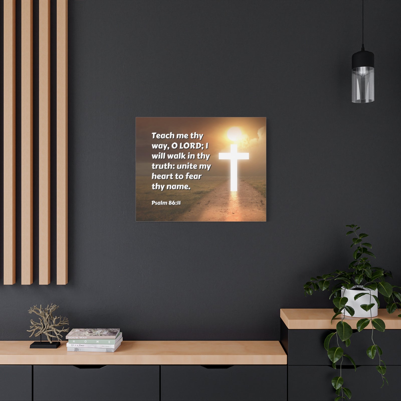 Scripture Canvas Unite My Heart Psalm 86:11 Christian Wall Art Bible Verse Print Ready to Hang-Express Your Love Gifts