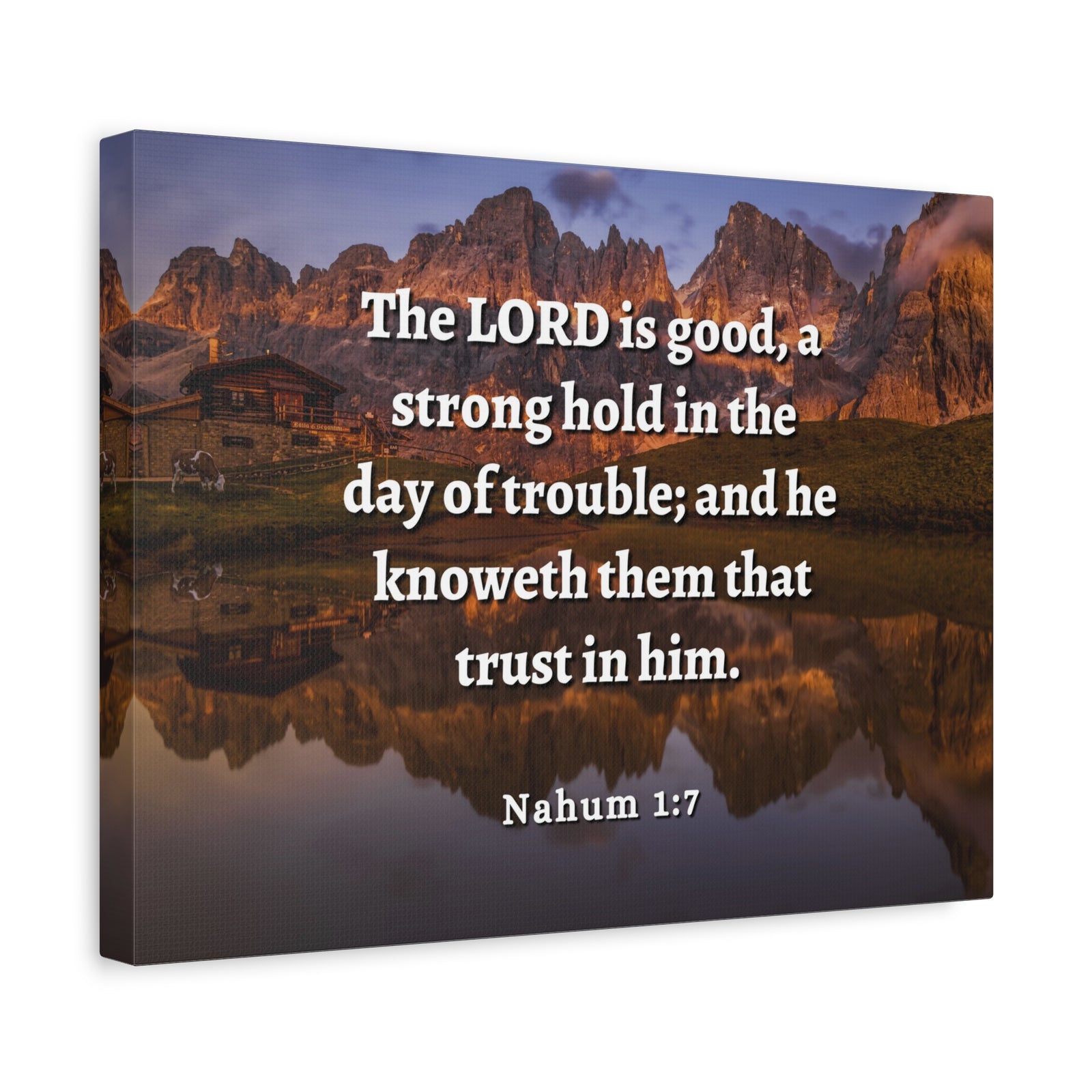 Scripture Walls Lord Is Good Nahum 1:7 Bible Verse Canvas Christian Wall Art Ready to Hang-Express Your Love Gifts