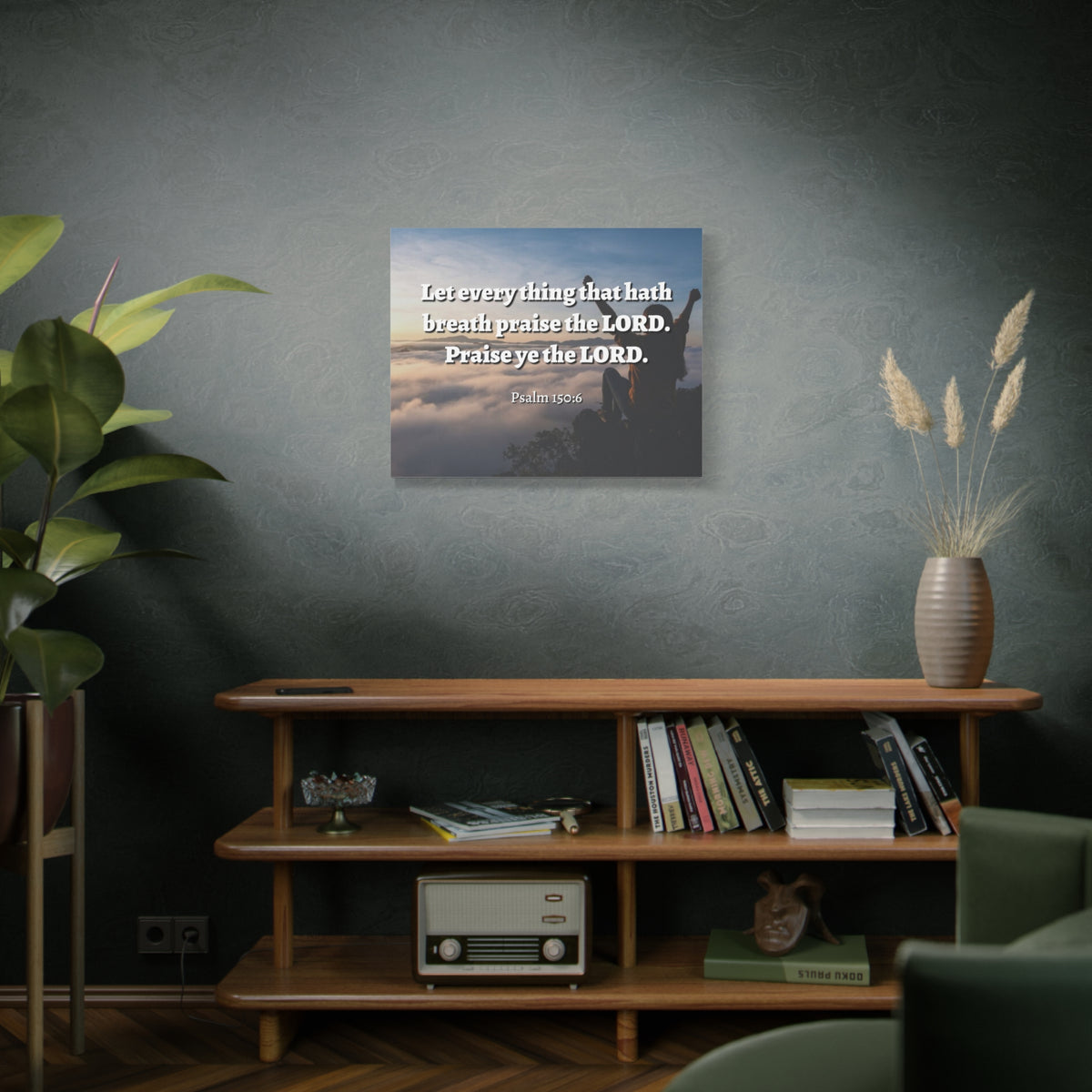 Scripture Canvas Praise The Lord Psalm 150:6 Christian Wall Art Bible Verse Print Ready to Hang-Express Your Love Gifts