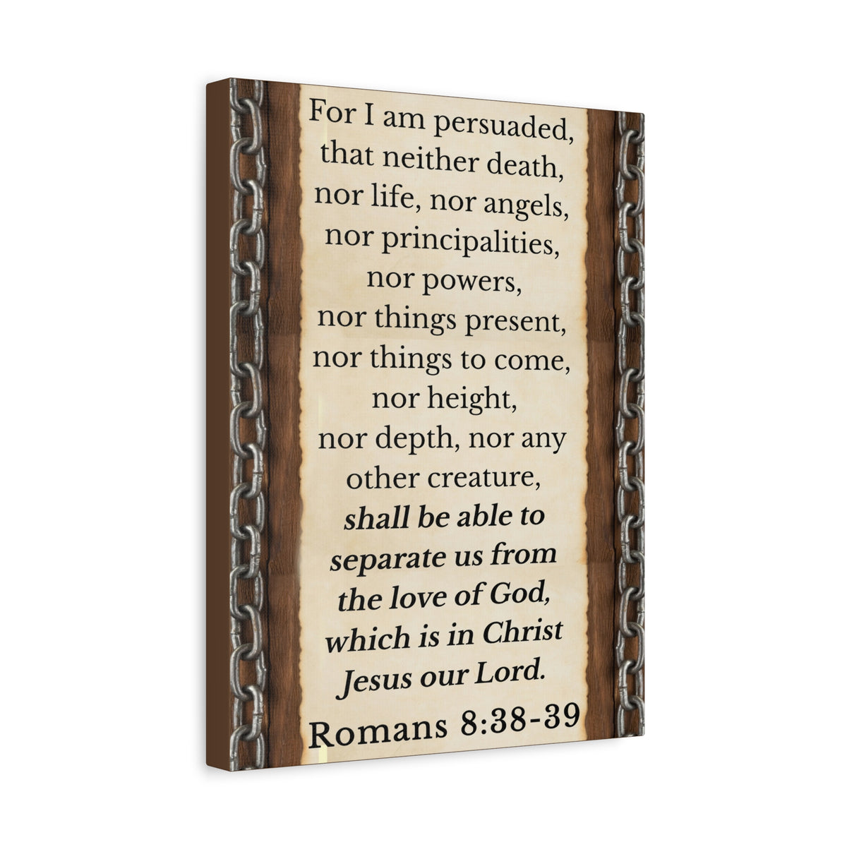 Scripture Walls Romans 8:38-39 Chain Bible Verse Canvas Christian Wall Art Ready to Hang Unframed-Express Your Love Gifts