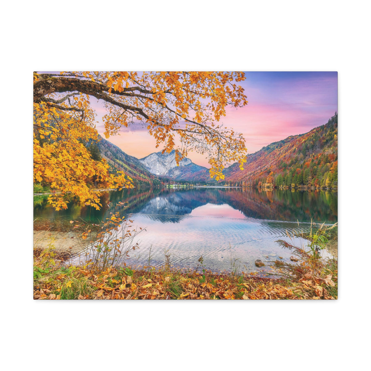 Stunning Autumn Scene Forest Floral Nature Photography Canvas Wall Art for Home Decor Ready-to-Hang-Express Your Love Gifts