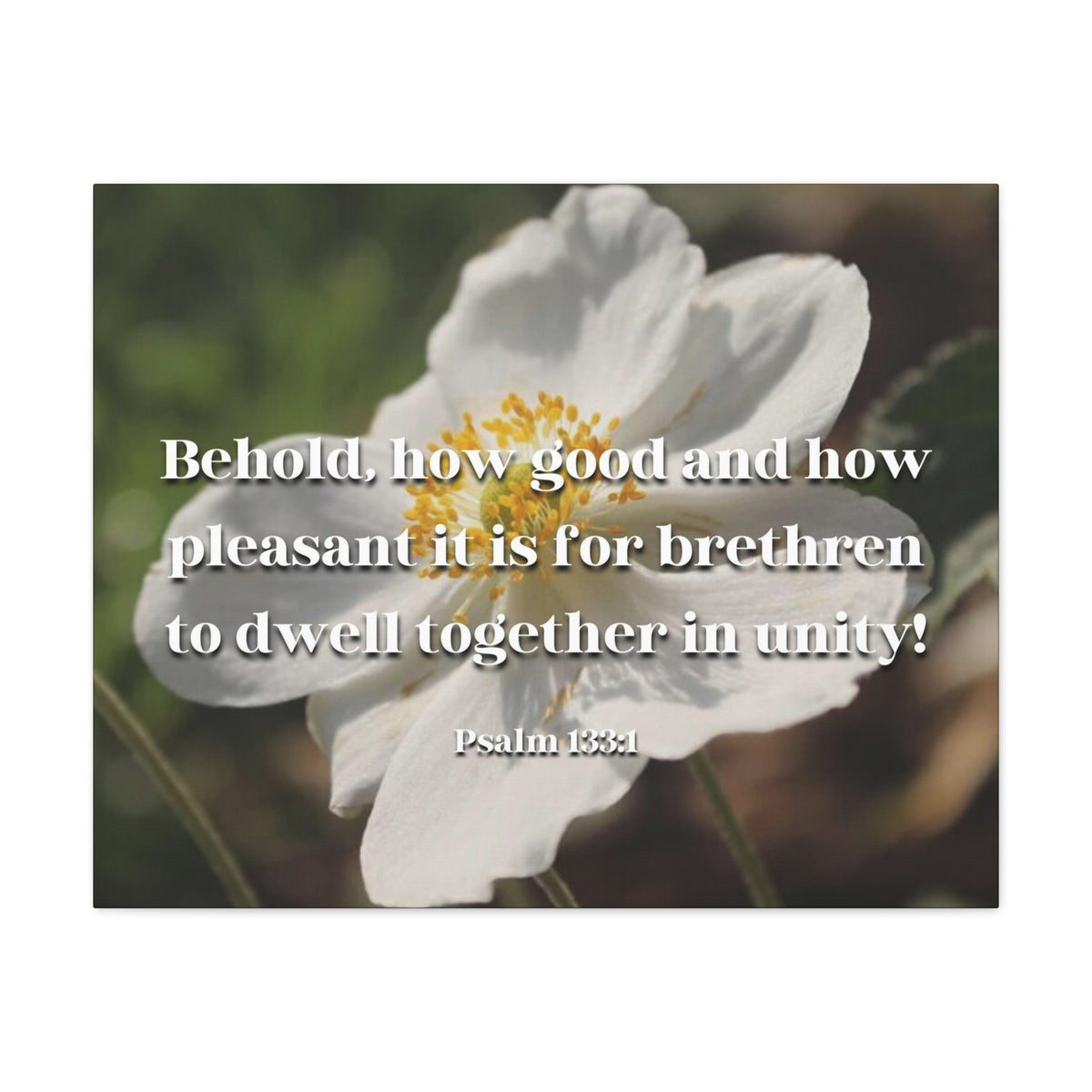 Scripture Canvas Dwell Together In Unity Psalm 13:31 Christian Wall Art Bible Verse Print Ready to Hang-Express Your Love Gifts