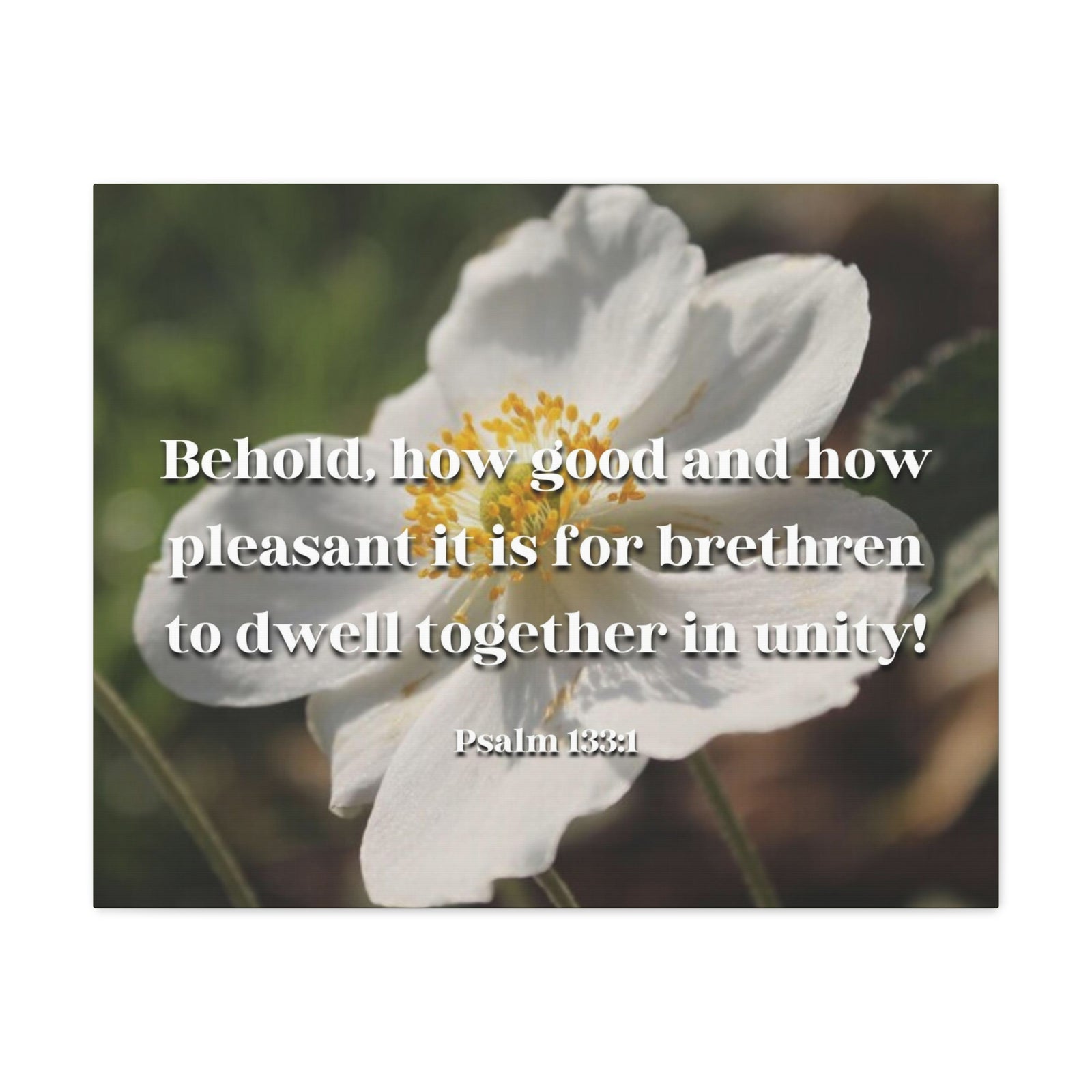 Scripture Canvas Dwell Together In Unity Psalm 13:31 Christian Wall Art Bible Verse Print Ready to Hang-Express Your Love Gifts