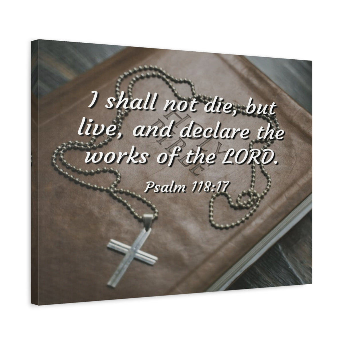 Scripture Canvas Declare The Works Psalm 118:17 Christian Wall Art Bible Verse Print Ready to Hang-Express Your Love Gifts