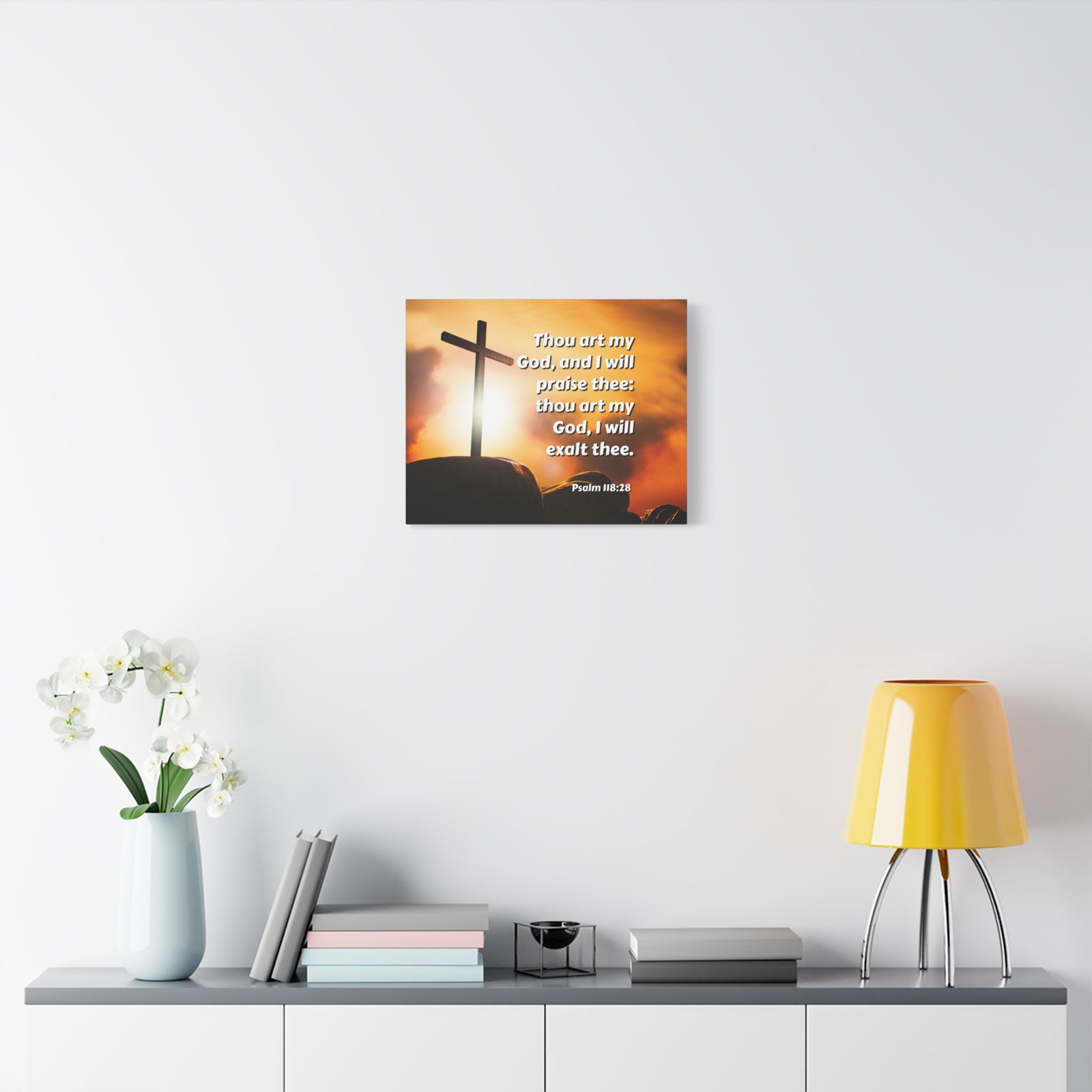 Scripture Canvas Exalt Psalm 118:28 Christian Wall Art Bible Verse Print Ready to Hang-Express Your Love Gifts