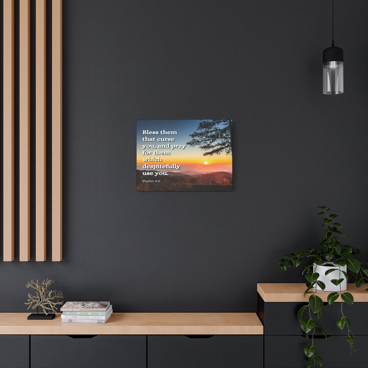 Scripture Canvas Times Of Trouble Psalm 9:9 Christian Wall Art Bible Verse Print Ready to Hang-Express Your Love Gifts