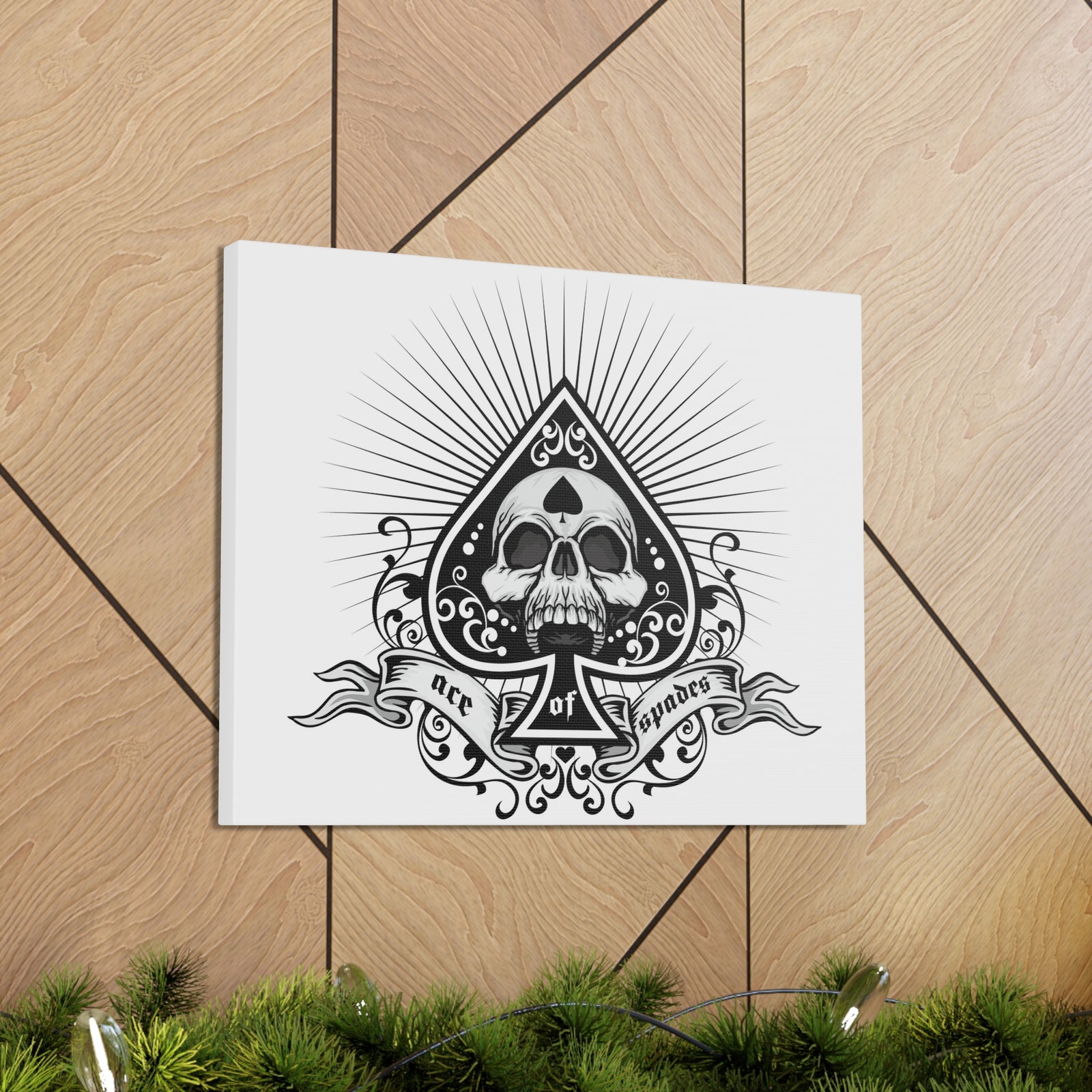 Grunge Ace of Spades Playing Card Canvas Wall Art for Home Decor Ready-to-Hang-Express Your Love Gifts