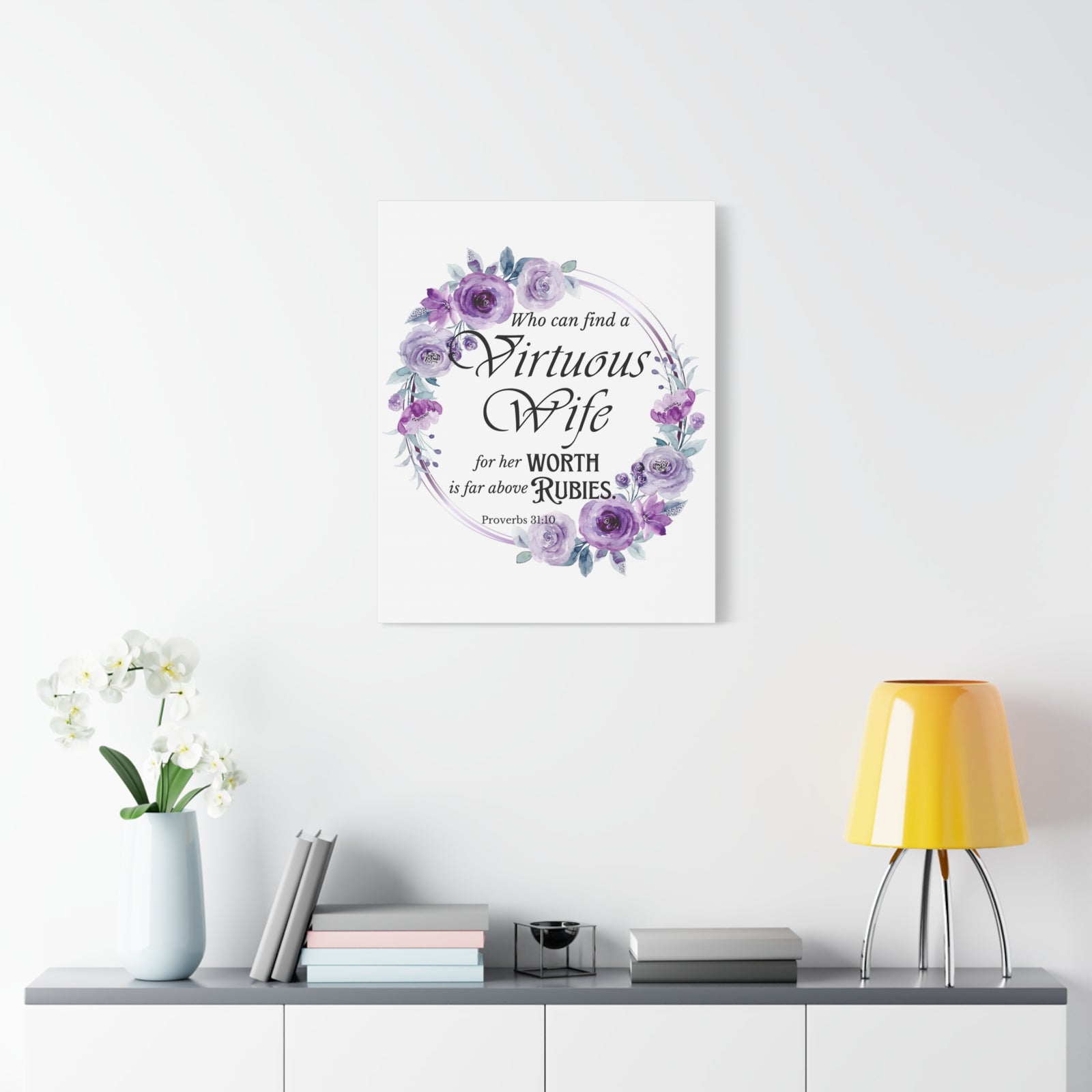 Scripture Walls Proverbs 31:10 A Virtuous Wife Bible Verse Canvas Christian Wall Art Ready to Hang Unframed-Express Your Love Gifts