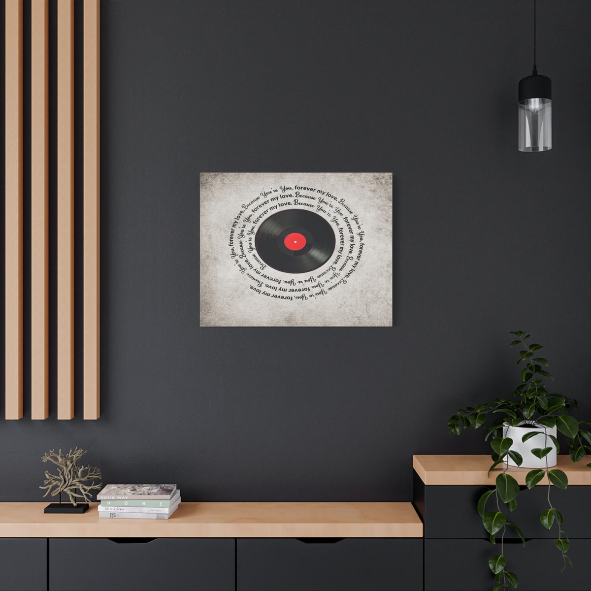 To My Wife Forever My Love Vinyl Record Canvas Wall Art – Perfect Gift for Music Lovers & Soulmates-Express Your Love Gifts