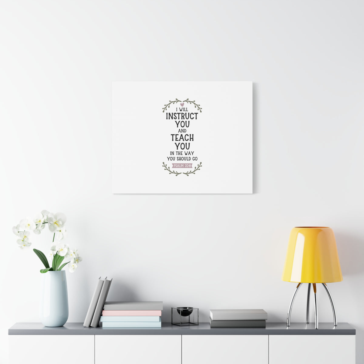Scripture Canvas The Way You Should Go Psalm 32:8 Christian Wall Art Bible Verse Print Ready to Hang-Express Your Love Gifts