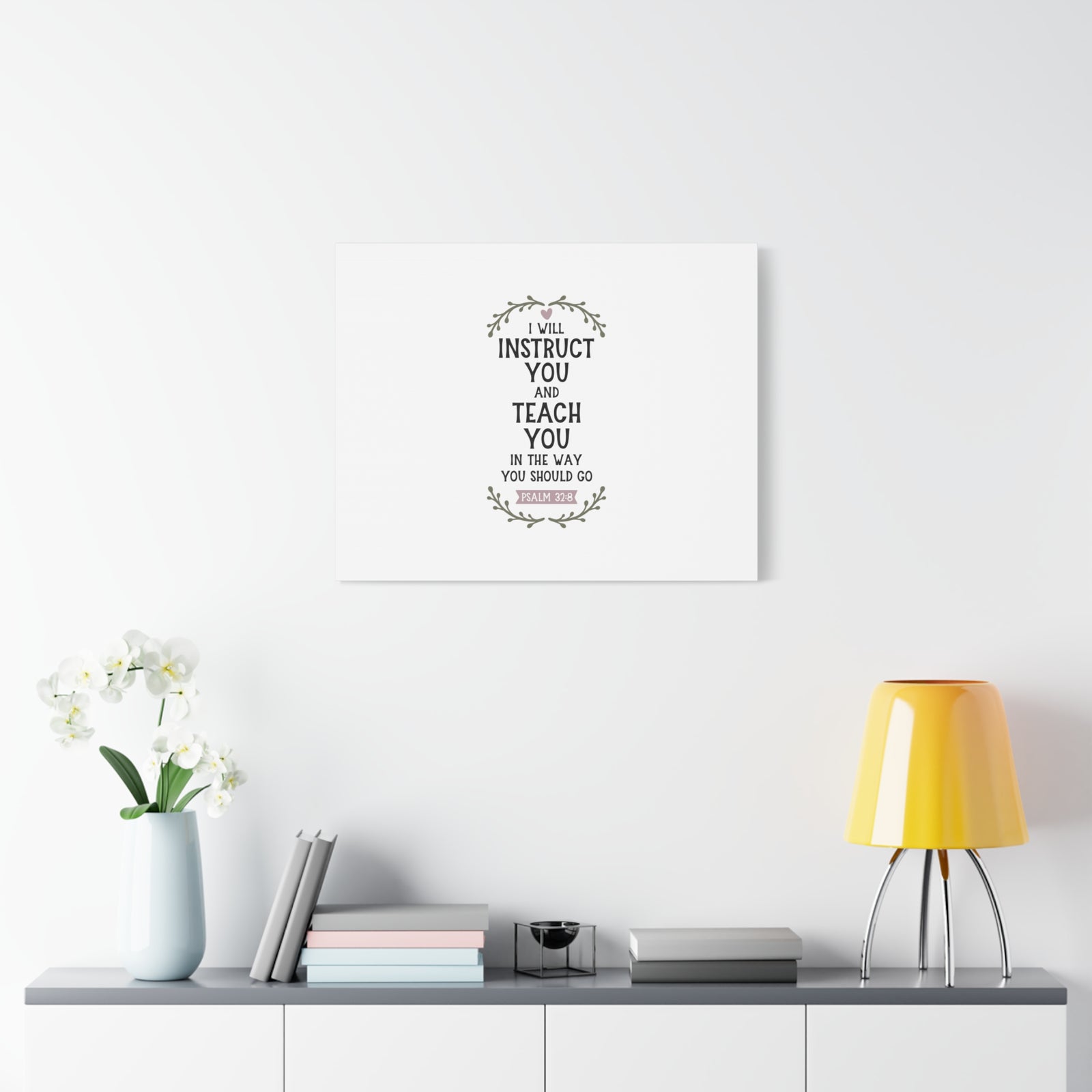 Scripture Canvas The Way You Should Go Psalm 32:8 Christian Wall Art Bible Verse Print Ready to Hang-Express Your Love Gifts