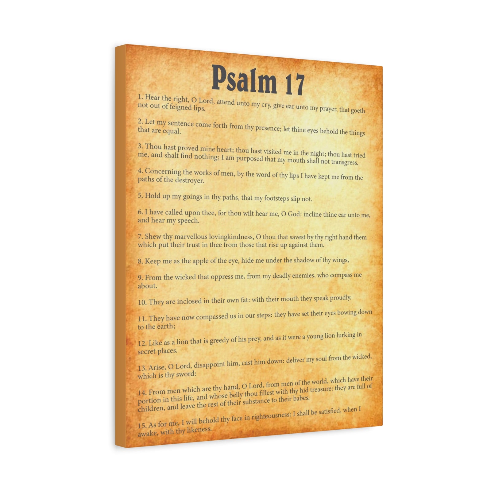 Scripture Walls Psalm 17 Gold Bible Chapter Canvas Christian Wall Art Ready to Hang-Express Your Love Gifts