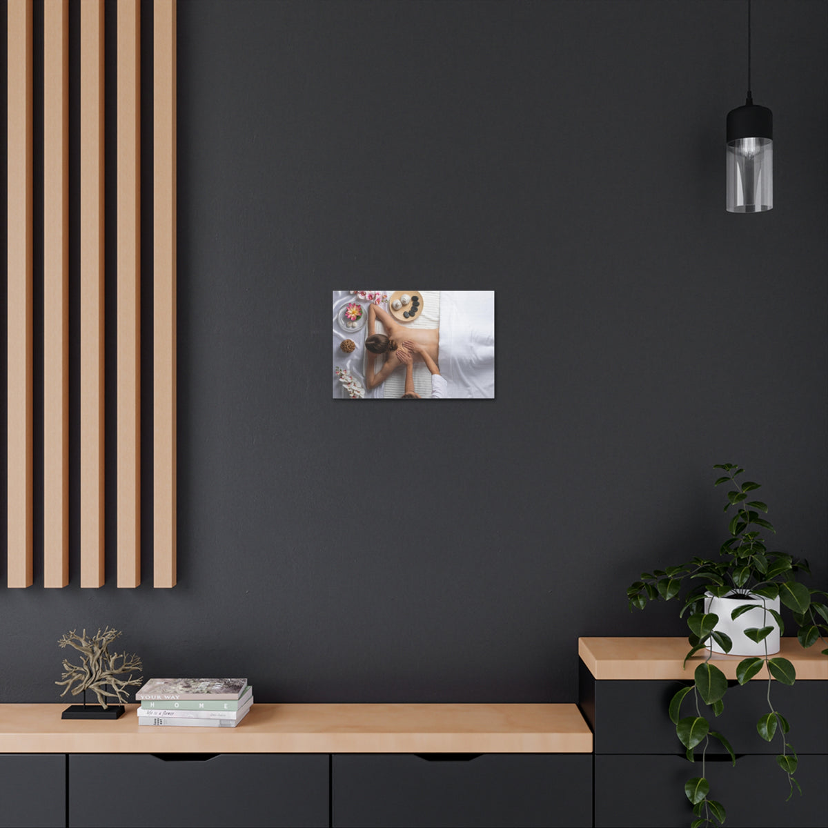Woman Spa Massage Forest Floral Nature Photography Canvas Wall Art for Home Decor Ready-to-Hang-Express Your Love Gifts