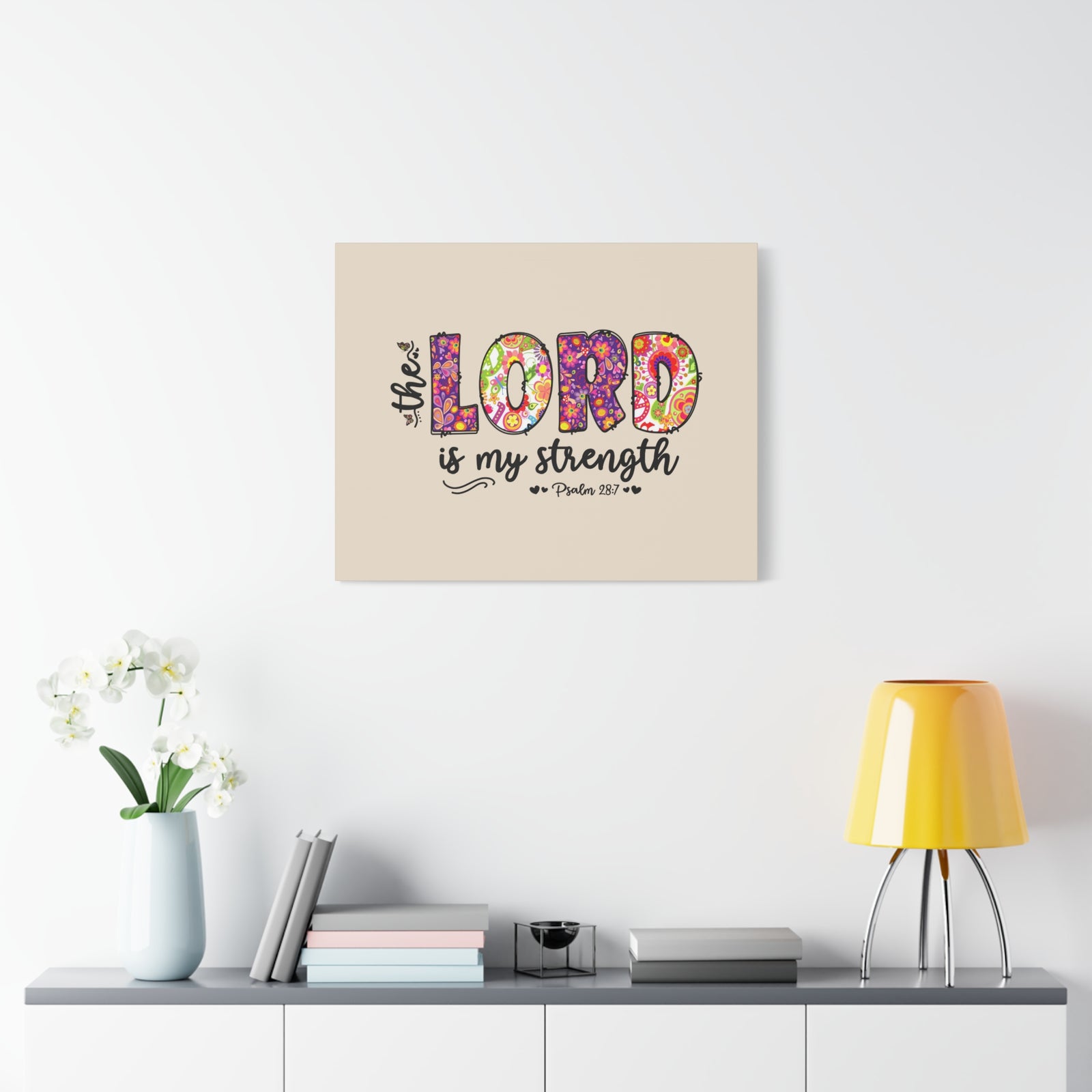 Scripture Walls My Strength Psalm 28:7 Bible Verse Canvas Christian Wall Art Ready to Hang-Express Your Love Gifts