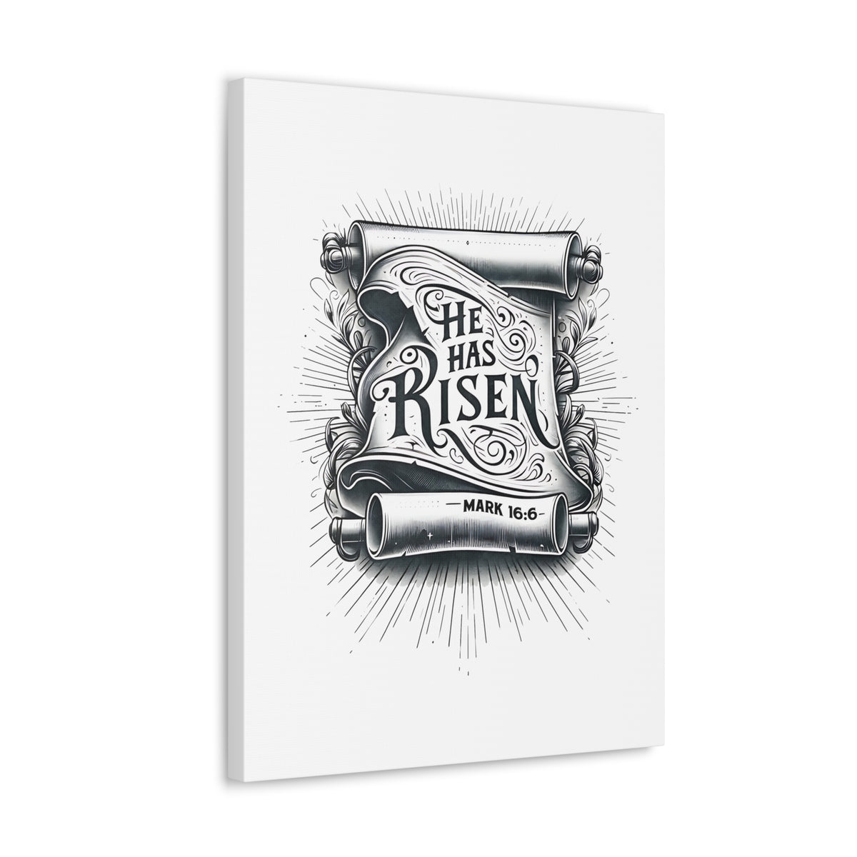 Scripture Walls Mark 16:6 He Has Risen Bible Verse Canvas Christian Wall Art Ready to Hang Unframed-Express Your Love Gifts