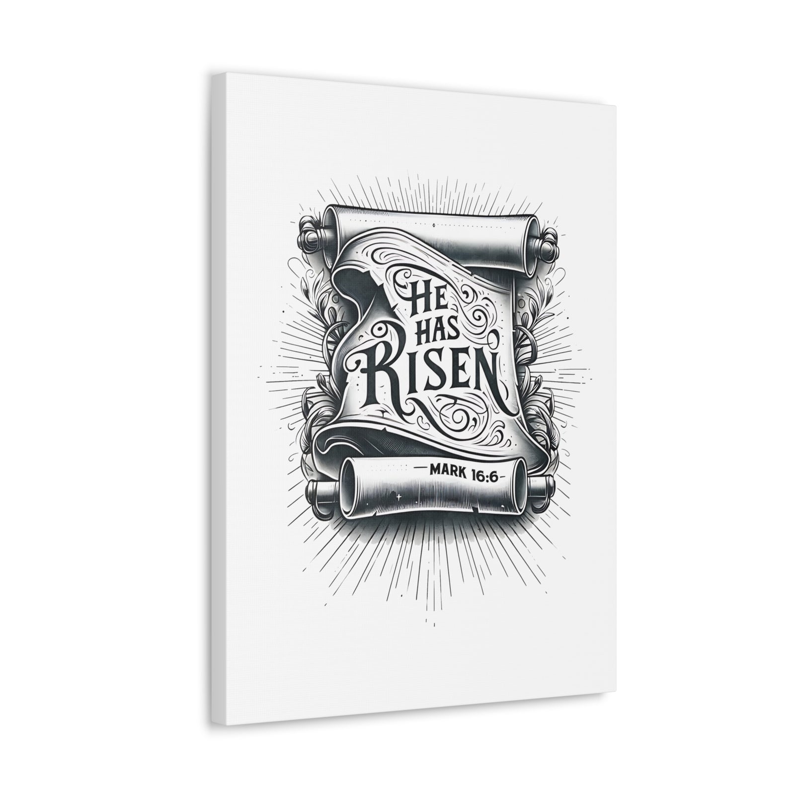 Scripture Walls Mark 16:6 He Has Risen Bible Verse Canvas Christian Wall Art Ready to Hang Unframed-Express Your Love Gifts