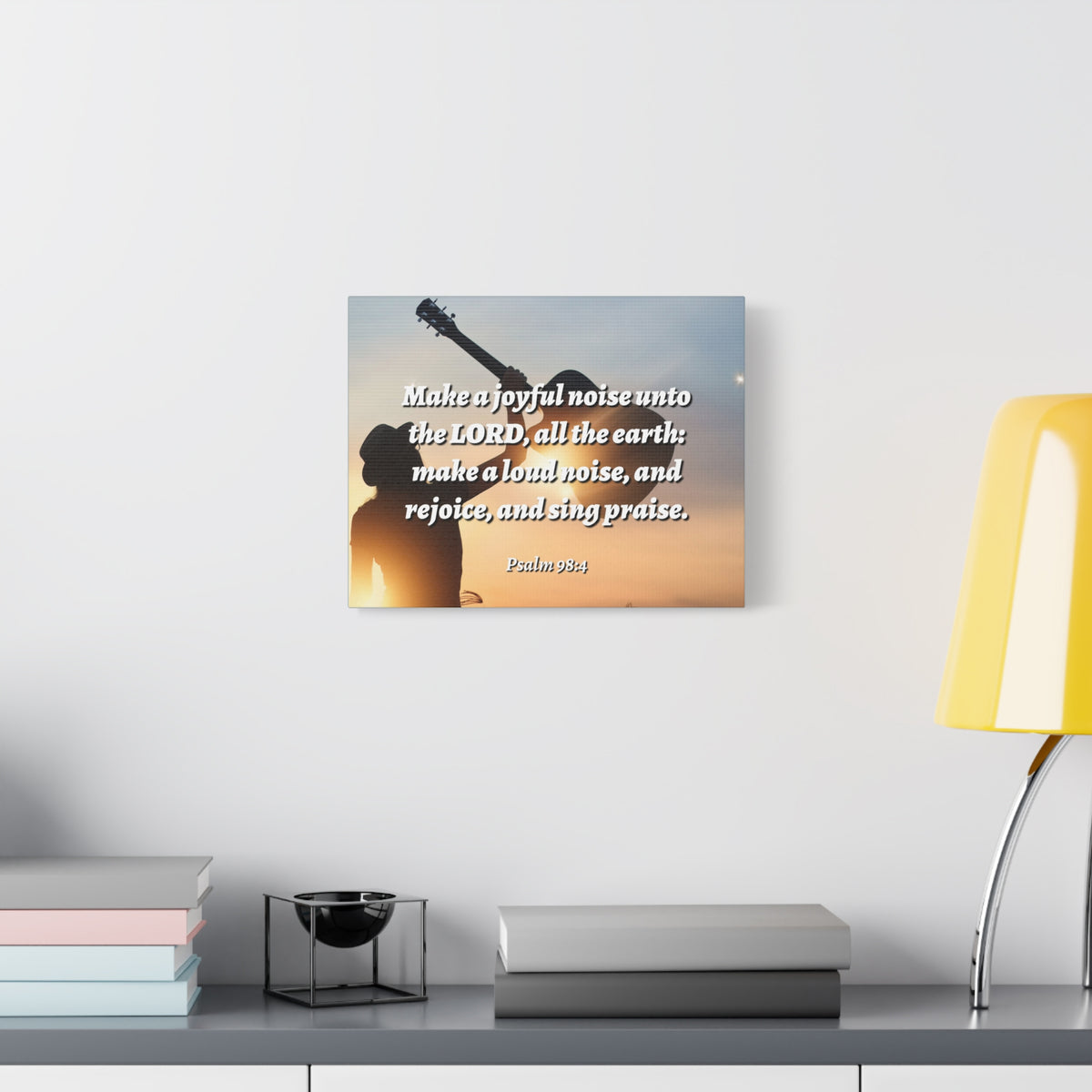 Scripture Canvas Sing Praise Psalm 98:4 Christian Wall Art Bible Verse Print Ready to Hang-Express Your Love Gifts
