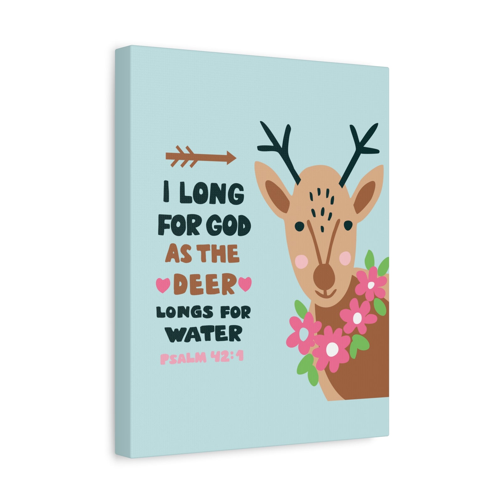 Scripture Canvas I Long For God Psalm 42:1 Christian Wall Art Bible Verse Print Ready To Hang-Express Your Love Gifts