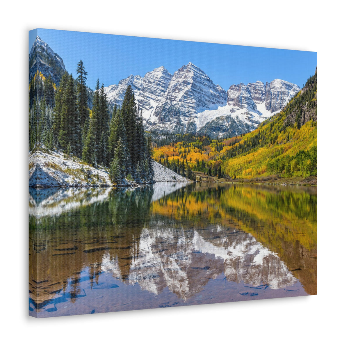 Forest Lake Mountains Nature Wilderness Photography Canvas Wall Art for Home Decor Ready-to-Hang-Express Your Love Gifts