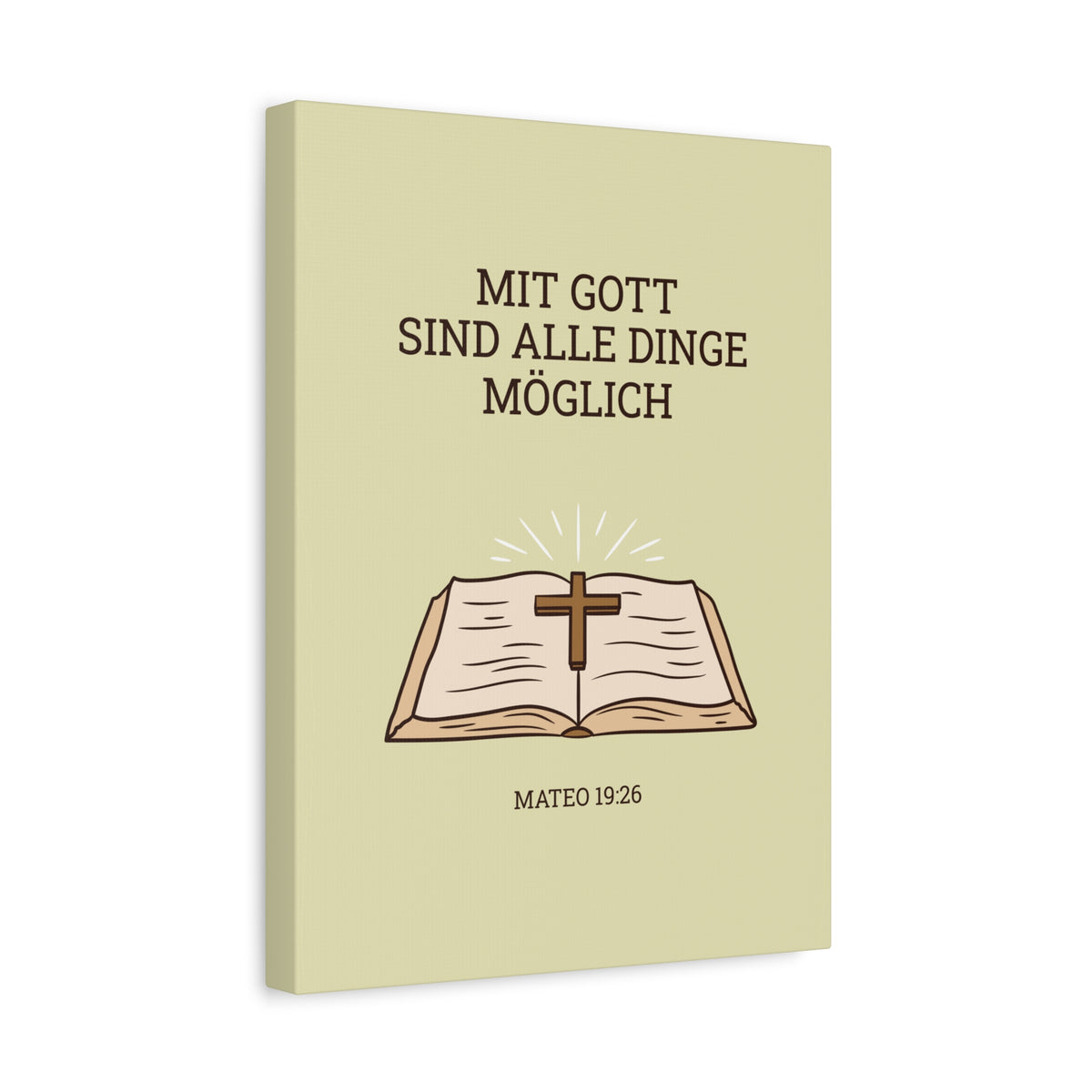 Scripture Walls Mateo 19:26 German Bible Verse Canvas Christian Wall Art Ready to Hang Unframed-Express Your Love Gifts
