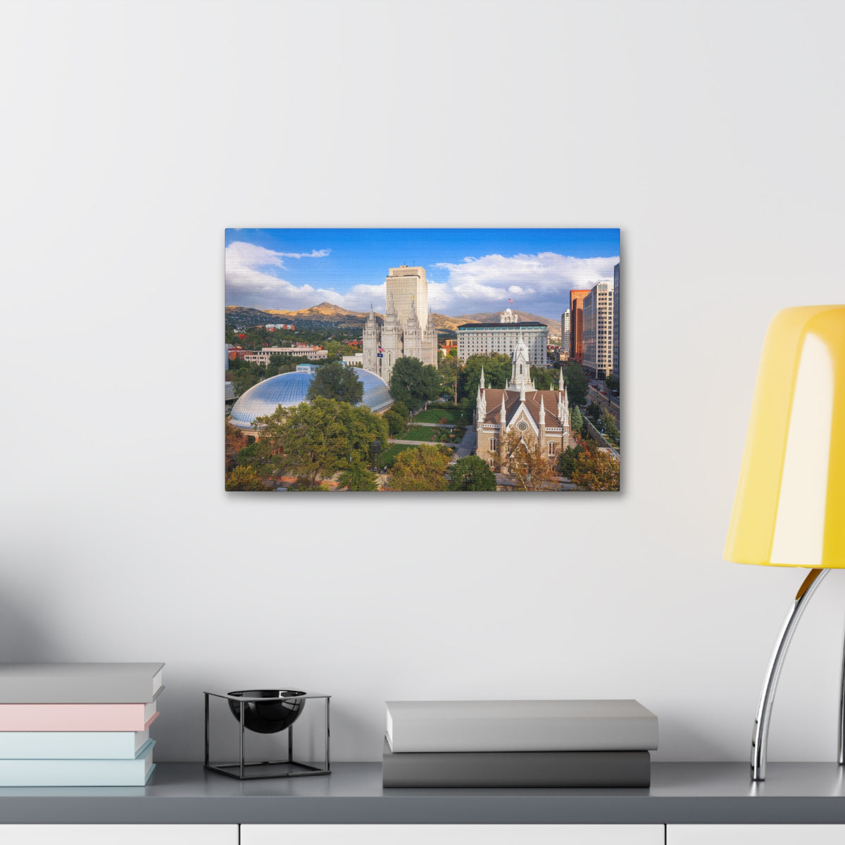 Salt Lake City Daytime Skyline Canvas Artwork High-Quality Breathtaking Stunning Cityscape for Home Decor Ready to Hang-Express Your Love Gifts