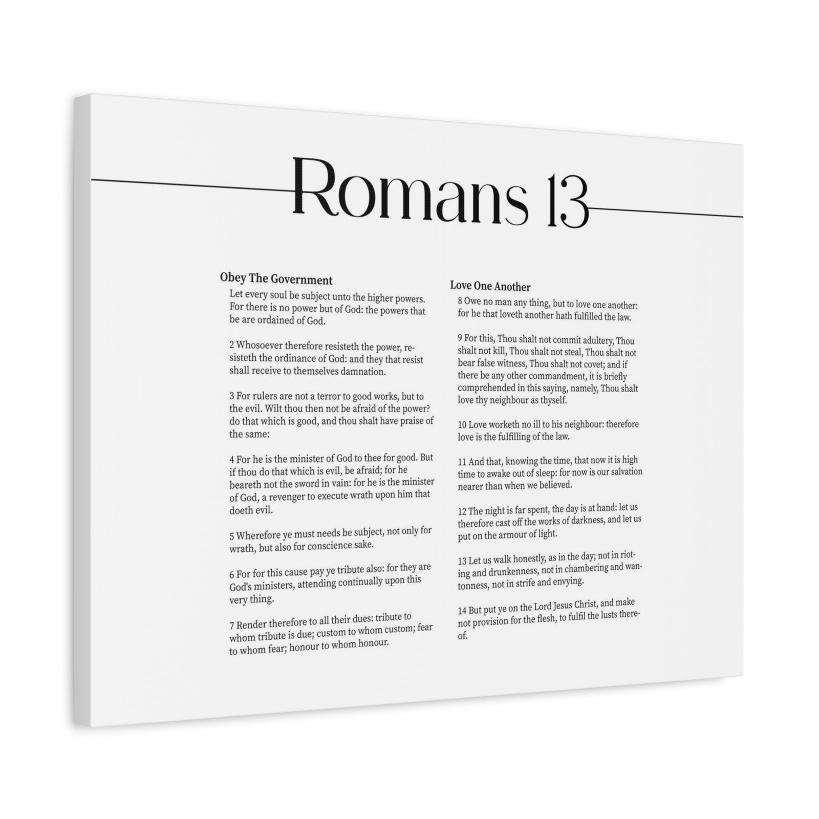 Scripture Canvas Romans 13 Christian Wall Art Print Ready to Hang-Express Your Love Gifts