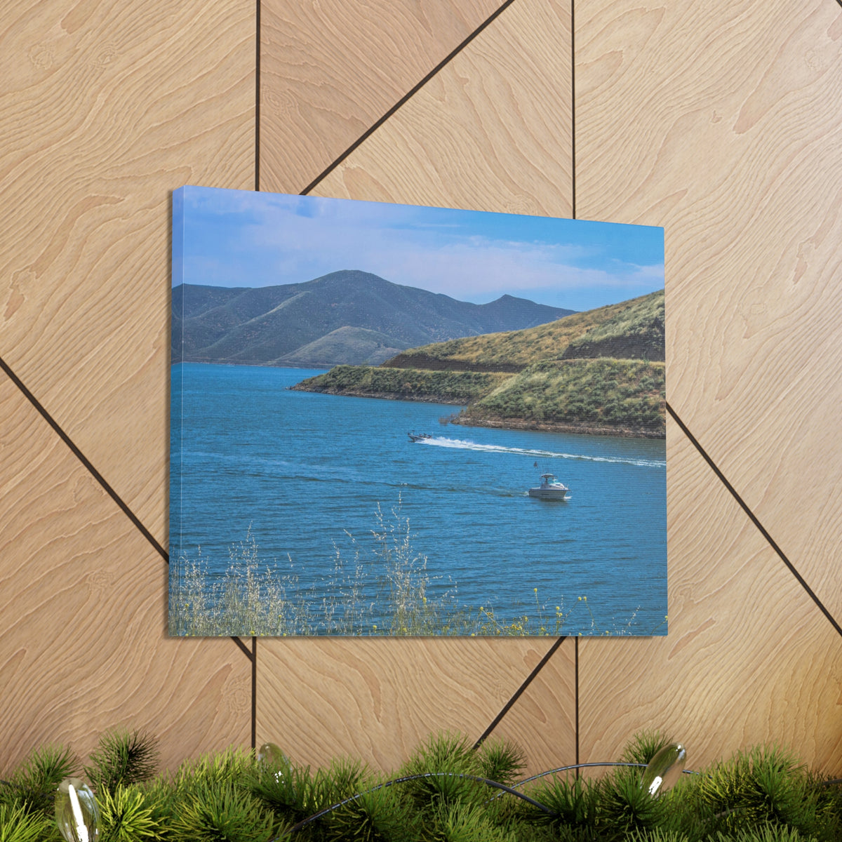 Mountain Valley Lake Nature Wilderness Photography Canvas Wall Art for Home Decor Ready-to-Hang-Express Your Love Gifts