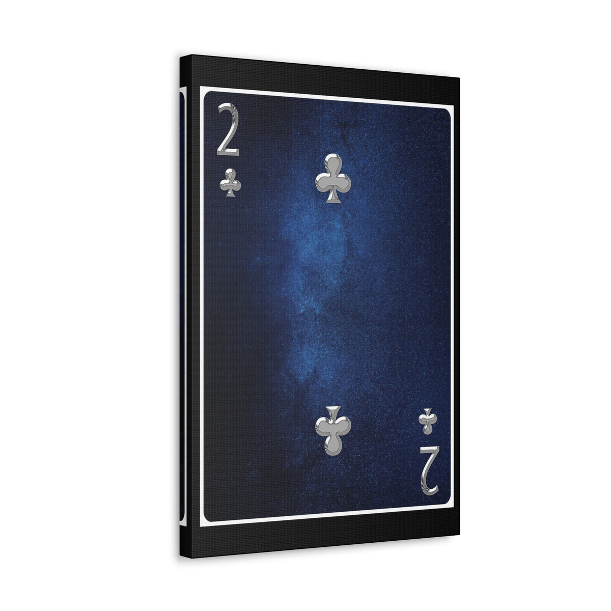 Two Of Clubs Space Background Playing Card Canvas Wall Art for Home Decor Ready-to-Hang-Express Your Love Gifts