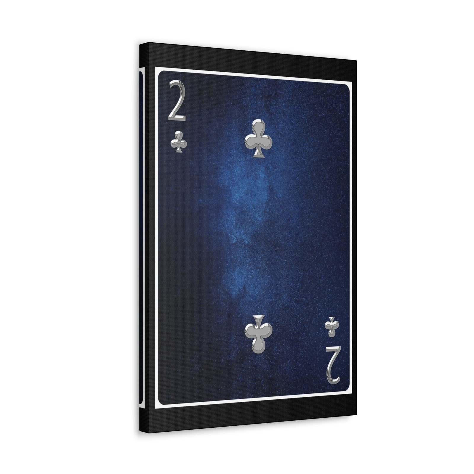 Two Of Clubs Space Background Playing Card Canvas Wall Art for Home Decor Ready-to-Hang-Express Your Love Gifts