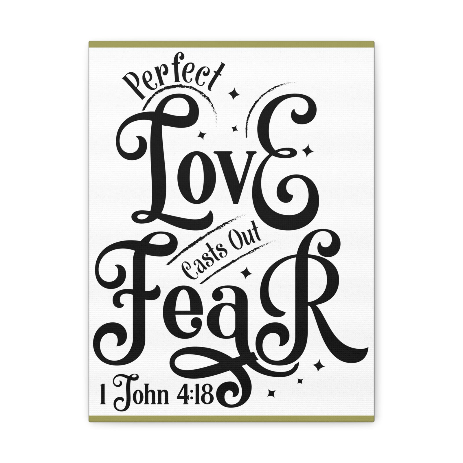 Scripture Walls Perfect Love Casts Out Fear 1 John 4:18 Bible Verse Canvas Christian Wall Art Ready To Hang-Express Your Love Gifts