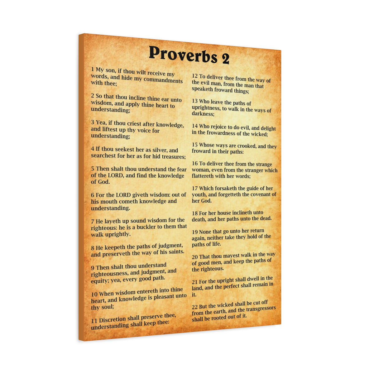 Scripture Walls Proverbs Chapter 2 Gold Bible Canvas Christian Wall Art Ready to Hang Unframed-Express Your Love Gifts