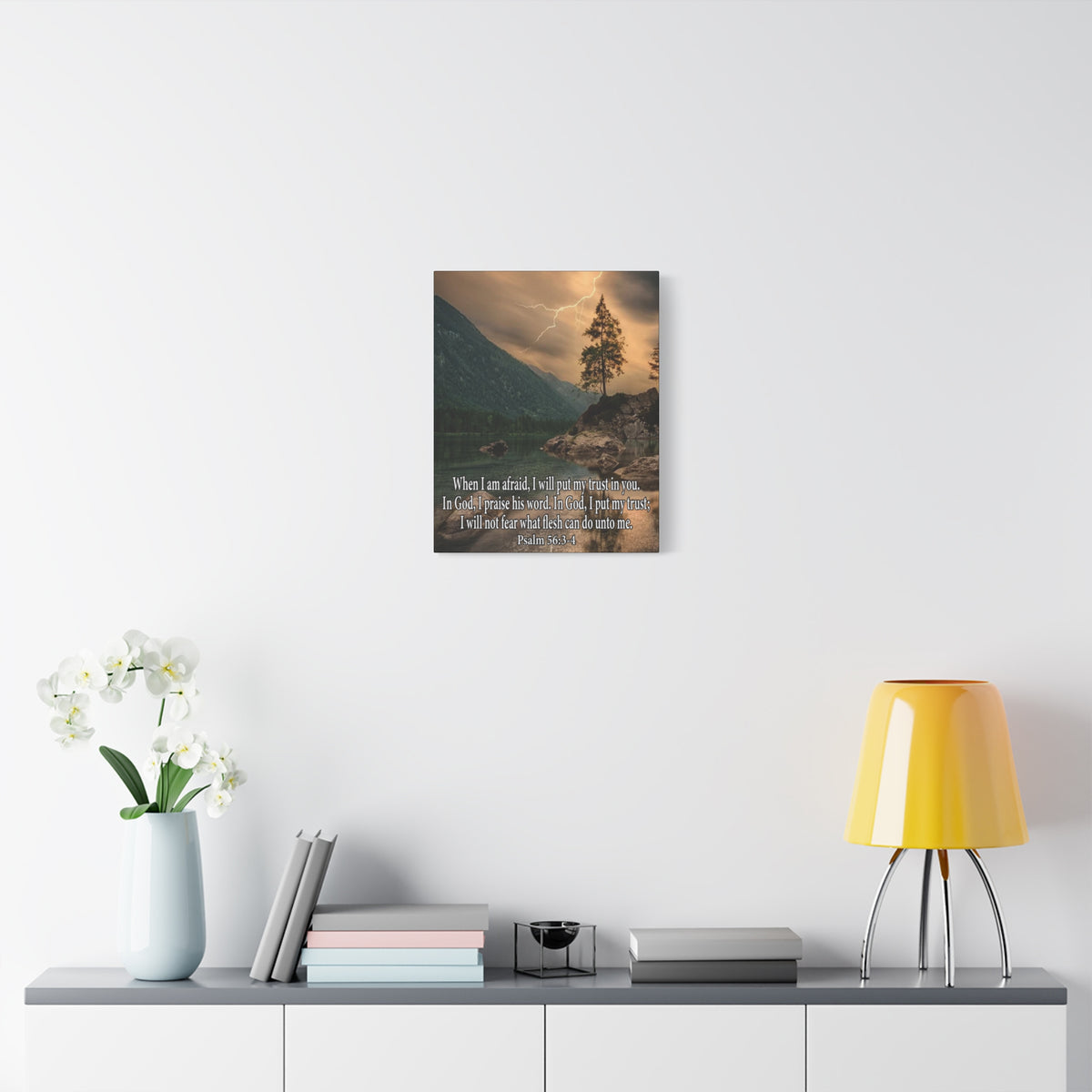 Scripture Canvas I Put My Trust in You Psalm 56:3-4 Christian Wall Art Bible Verse Print Ready to Hang-Express Your Love Gifts