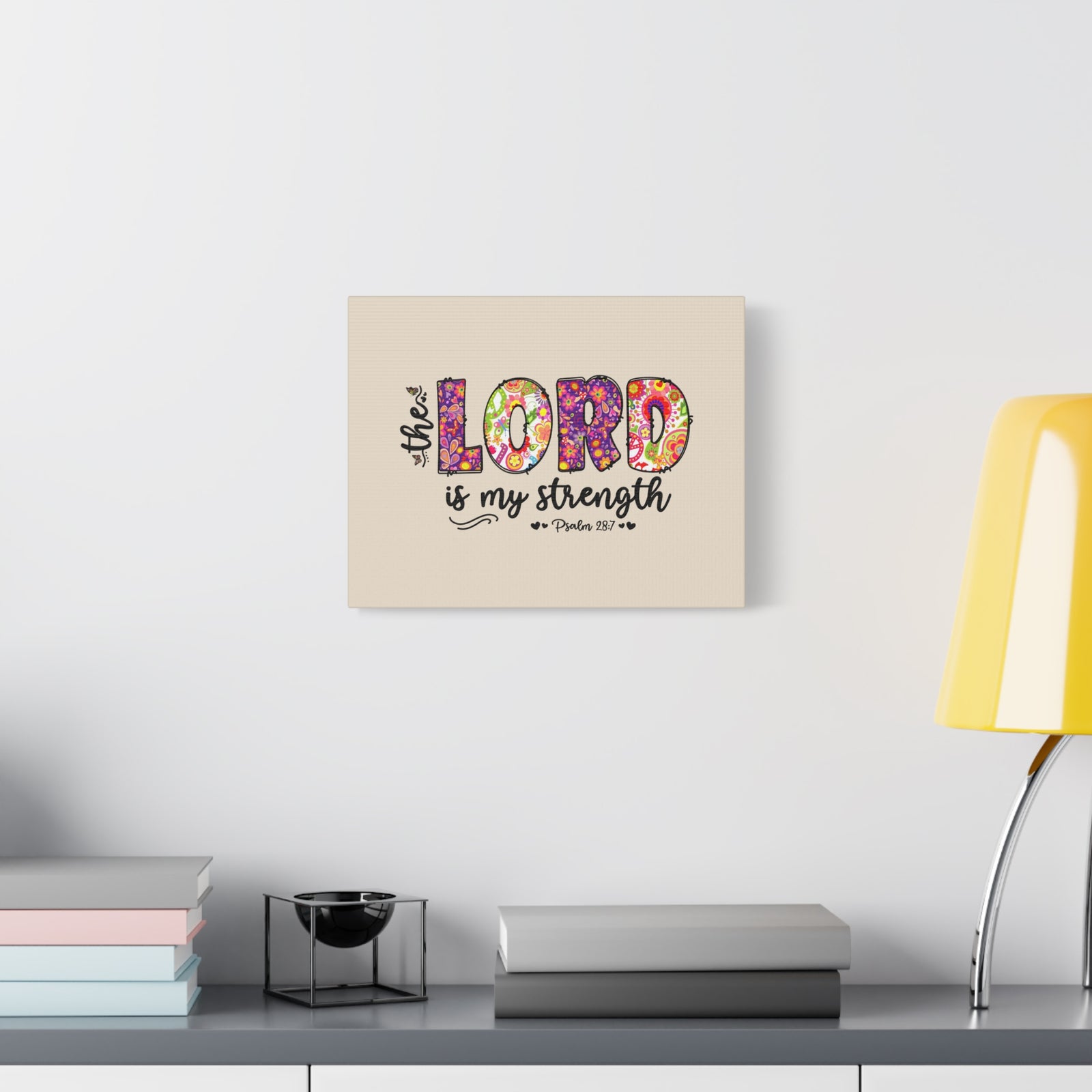 Scripture Walls My Strength Psalm 28:7 Bible Verse Canvas Christian Wall Art Ready to Hang-Express Your Love Gifts