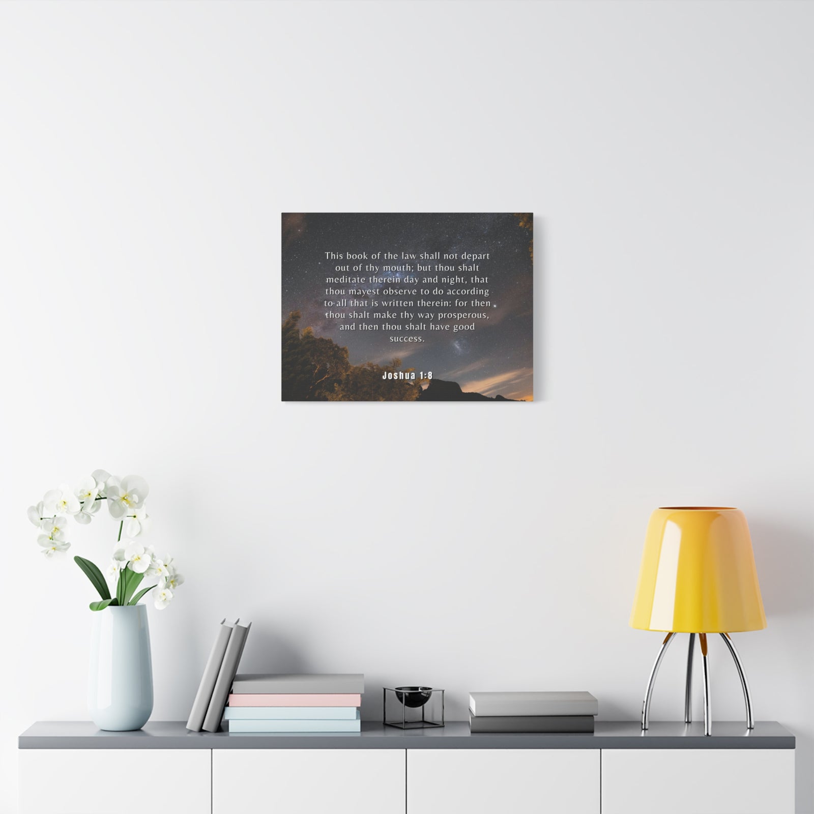 Scripture Canvas Good Success Joshua 1:8 Christian Wall Art Bible Verse Print Ready to Hang