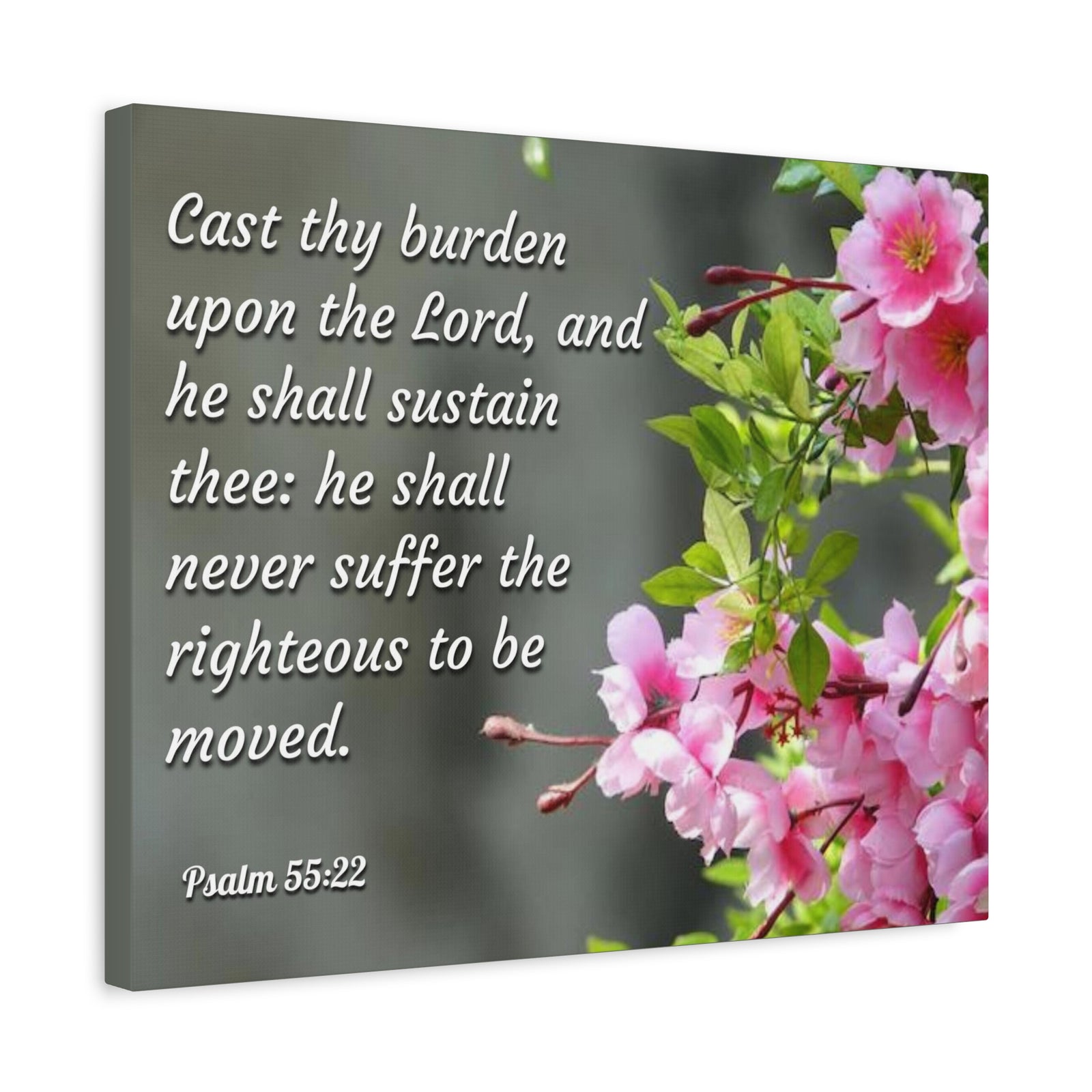 Scripture Canvas Upon The Lord Psalm 55:22 Christian Wall Art Bible Verse Print Ready to Hang-Express Your Love Gifts