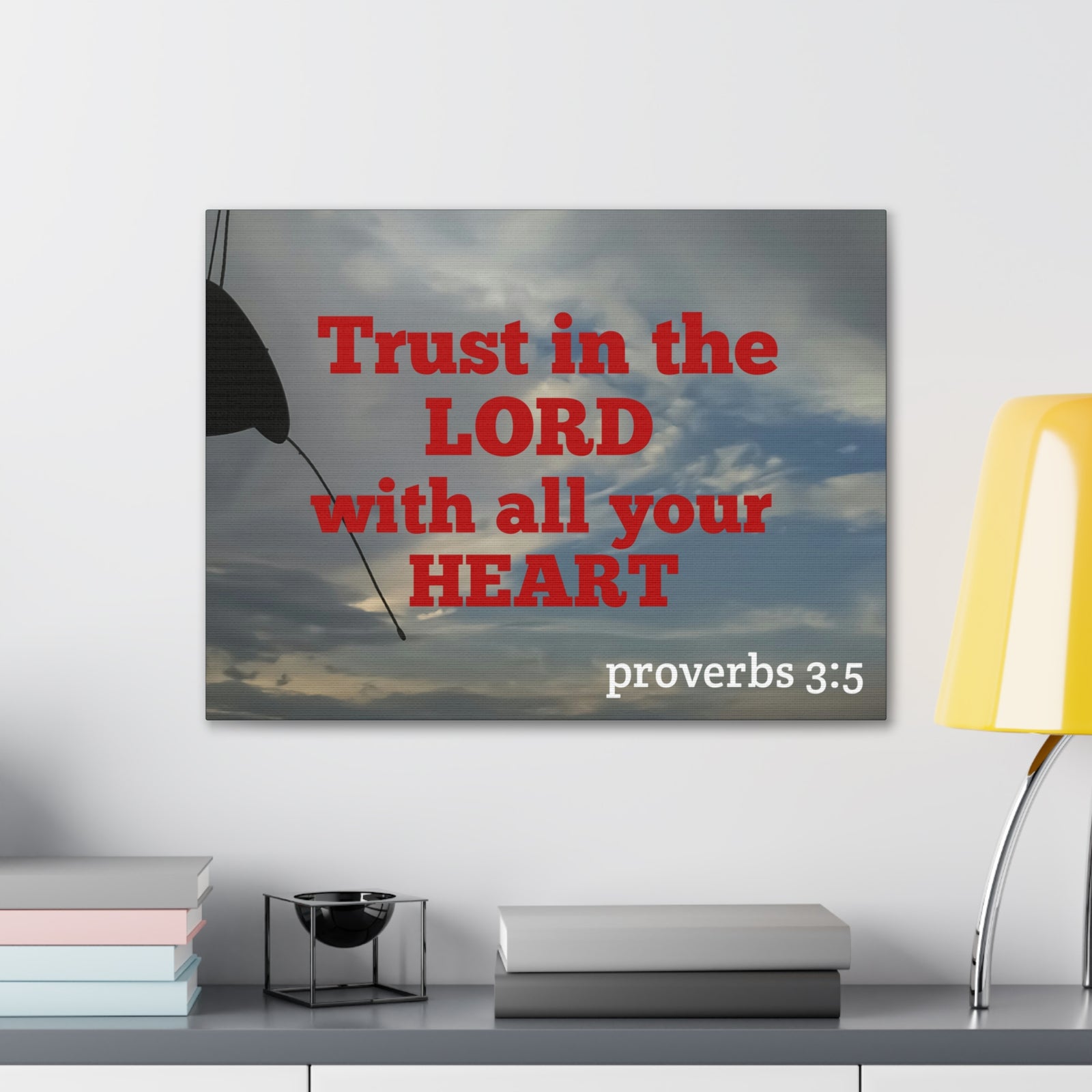 Scripture Walls With All Your Heart Proverbs 3:5 Bible Verse Canvas Christian Wall Art Ready to Hang-Express Your Love Gifts