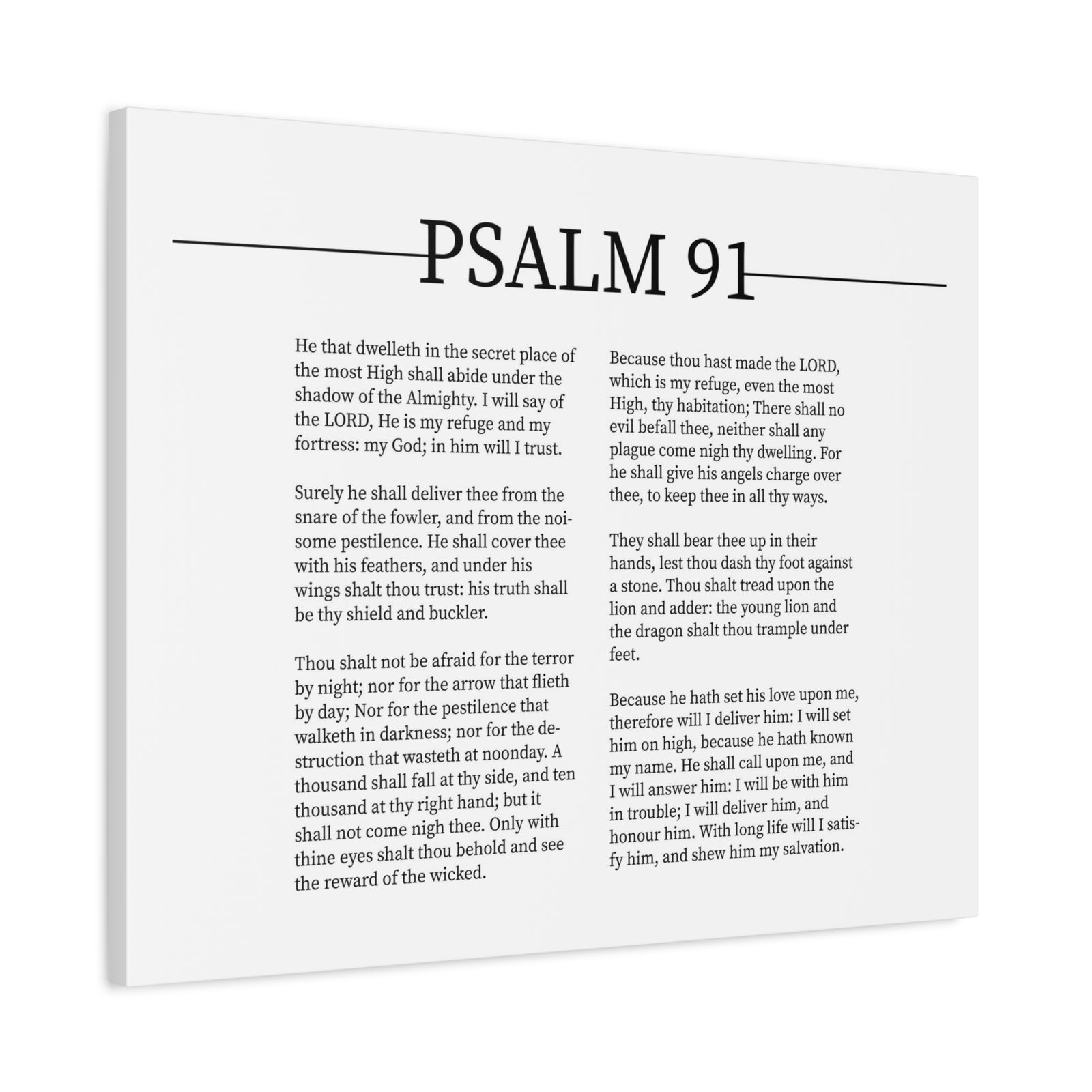 Scripture Canvas Lord Is My Refuge Psalm 91 Christian Wall Art Bible Verse Print Ready to Hang-Express Your Love Gifts