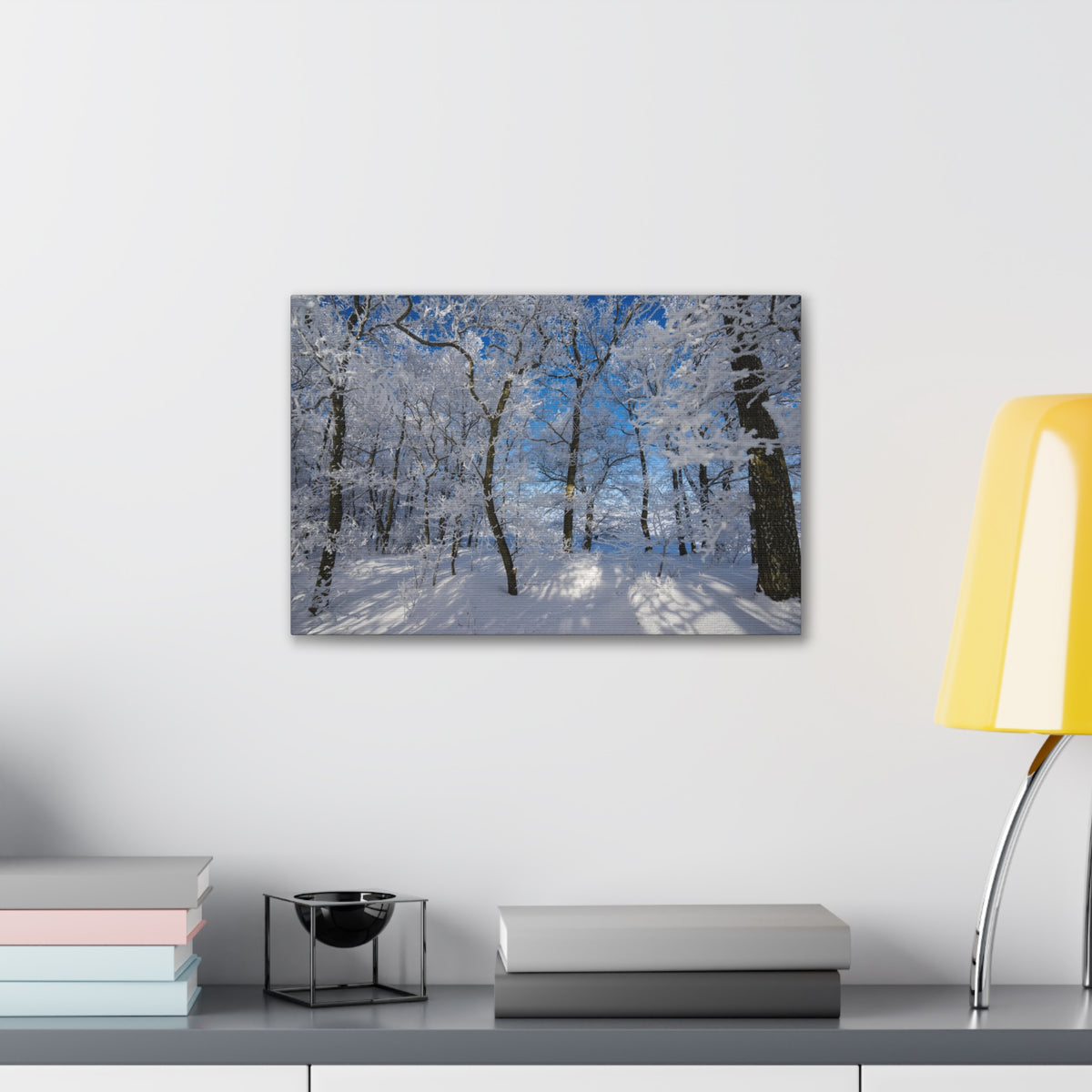 Winter Trees In The Countryside Bright Sun Backlight Canvas Wall Art for Home Decor Ready-to-Hang-Express Your Love Gifts