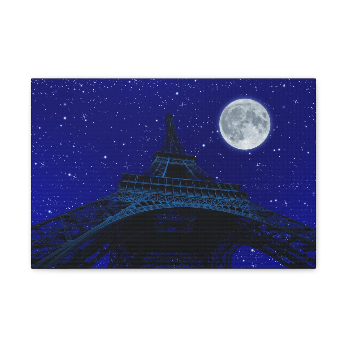 Paris Under Moonlight France Canvas Artwork High-Quality Breathtaking French City for Home Decor Ready to Hang-Express Your Love Gifts